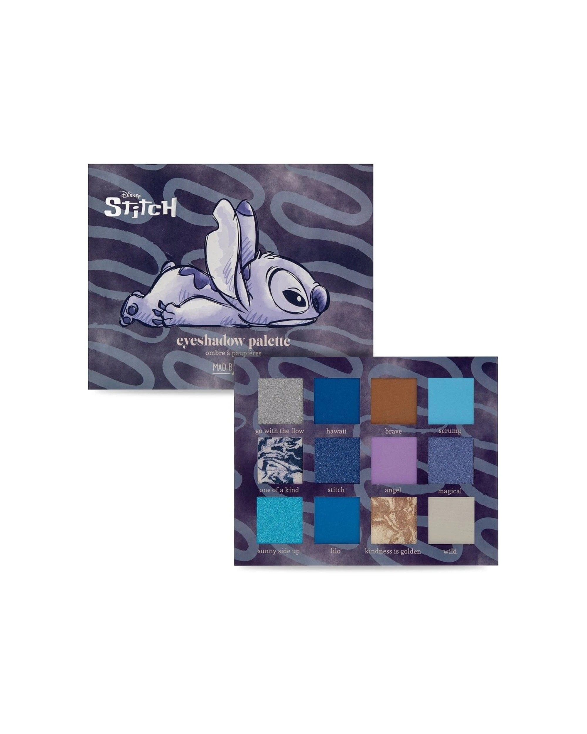 3 DISNEY 12pc Stitch Denim Pigmented Eyeshadow Makeup Palette 30g - Blue, 3 of 5