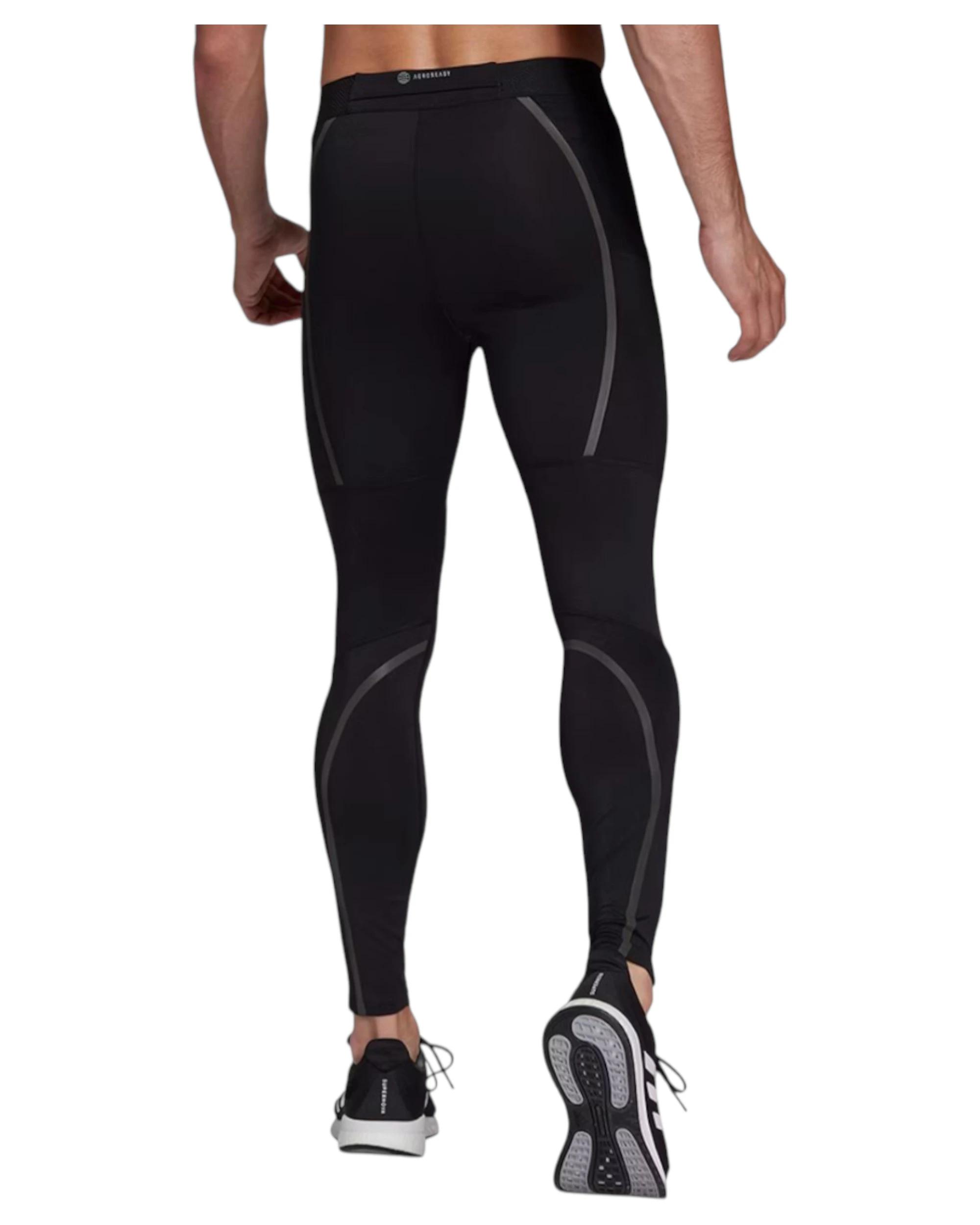 3 Adidas Mens Men Tight Saturday Black Running Activewear Pants BLACK, 3 of 6