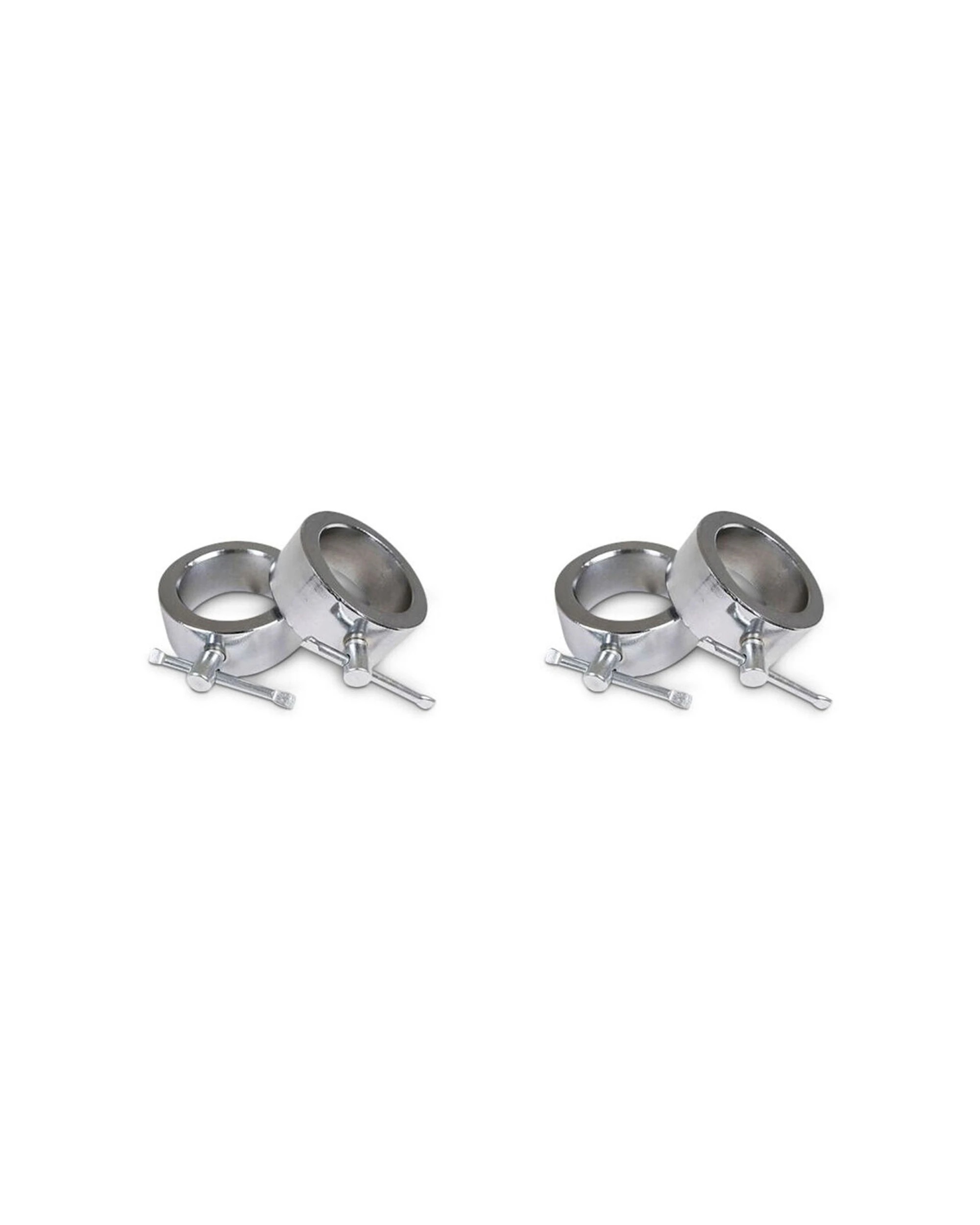 1 BODYWORX Olympic Ring Collars 2 Pack For 50mm Barbell Weightlifting Metal - Silver, 1 of 2