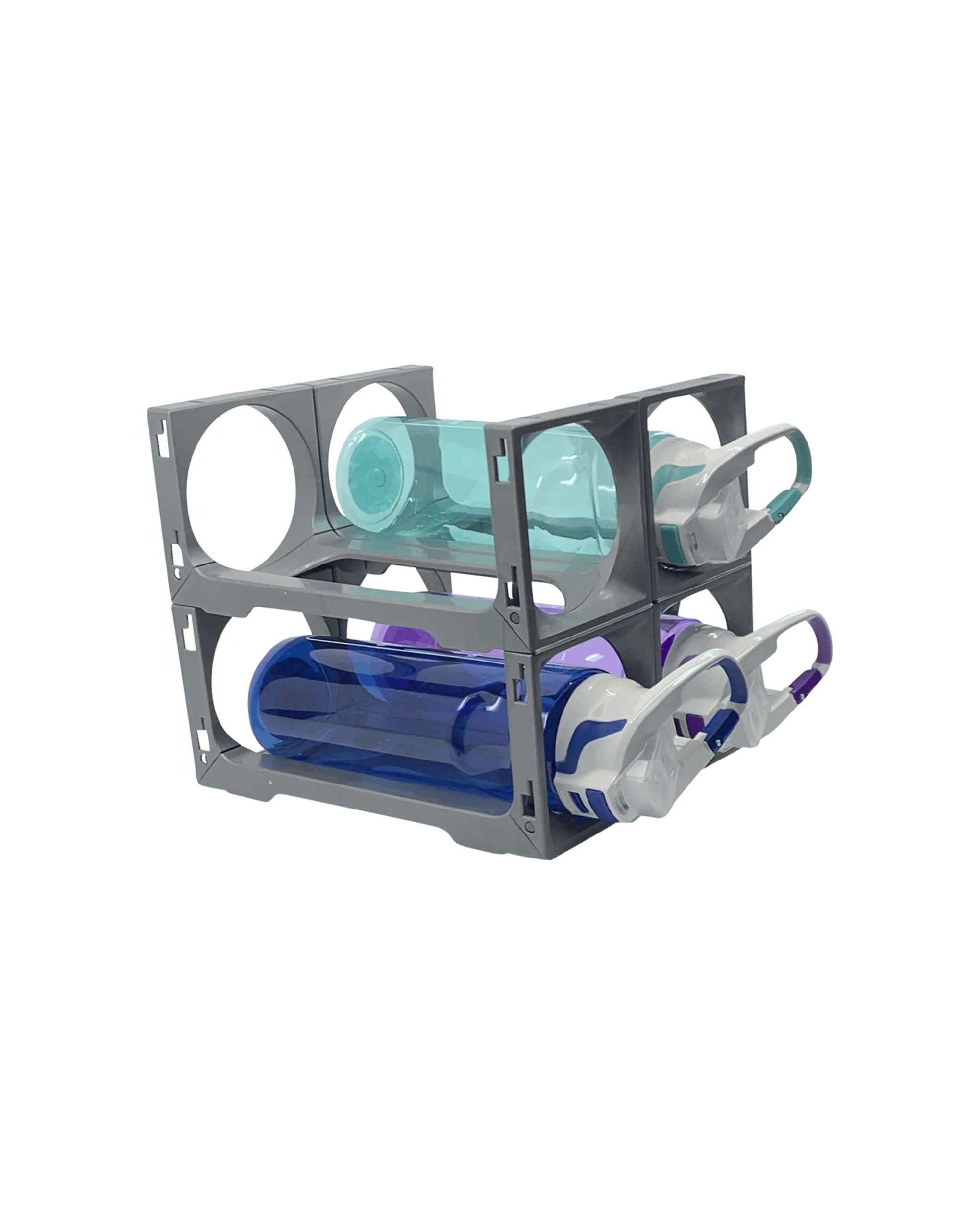 3 Stakrax 4-Bottle Storage Fridge Rack Organiser Easy To Install Expandable Storage - Black, 3 of 4