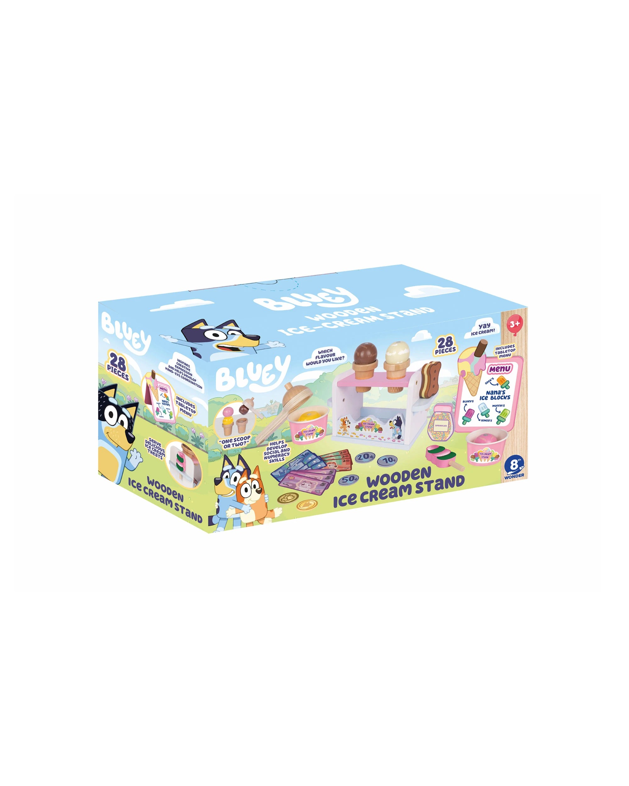 1 Bluey - Wooden 'Ice Cream Set', Kids Activity Set, Learning Game, 28 Pieces, Wooden Toy, Ages 3+ - Multi, 1 of 4