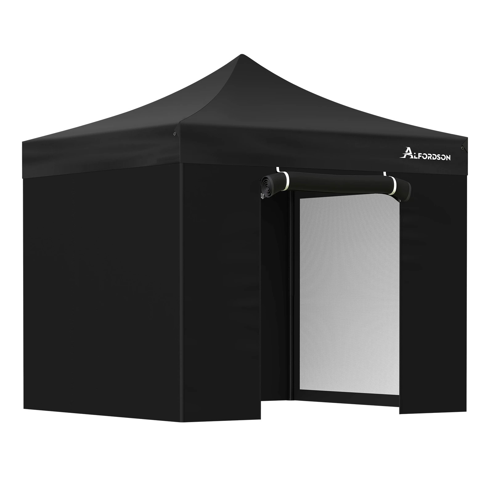 1 Alfordson Gazebo 3x3m Pop Up Marquee 600D Oxford Folding Camping Tent - Black, 1 of 9