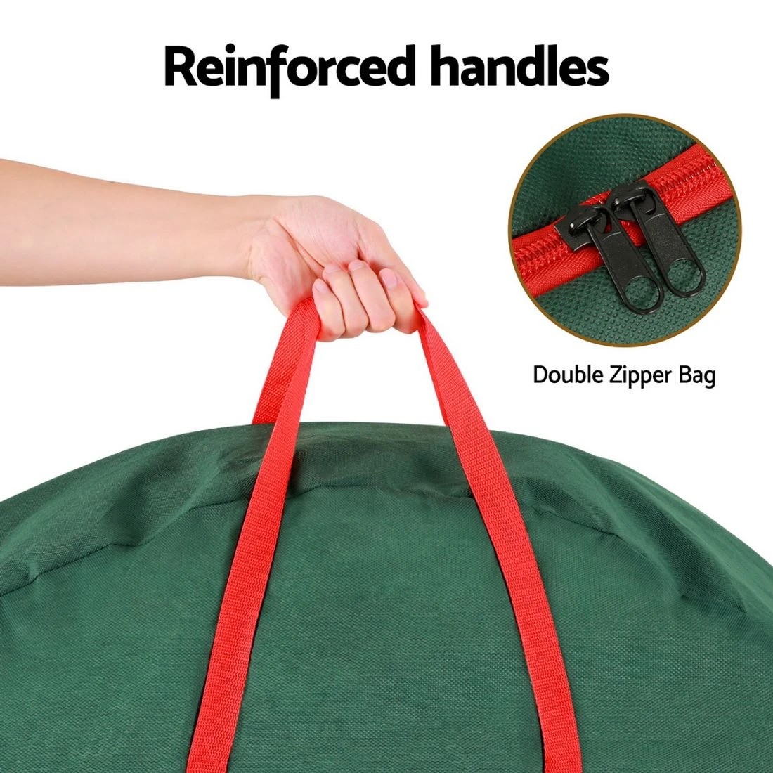 7 Jingle Jollys Christmas Garland Wreath Storage Bag Baubles Ornaments Container Durable Space Saving Modern Decor - Green, 7 of 7