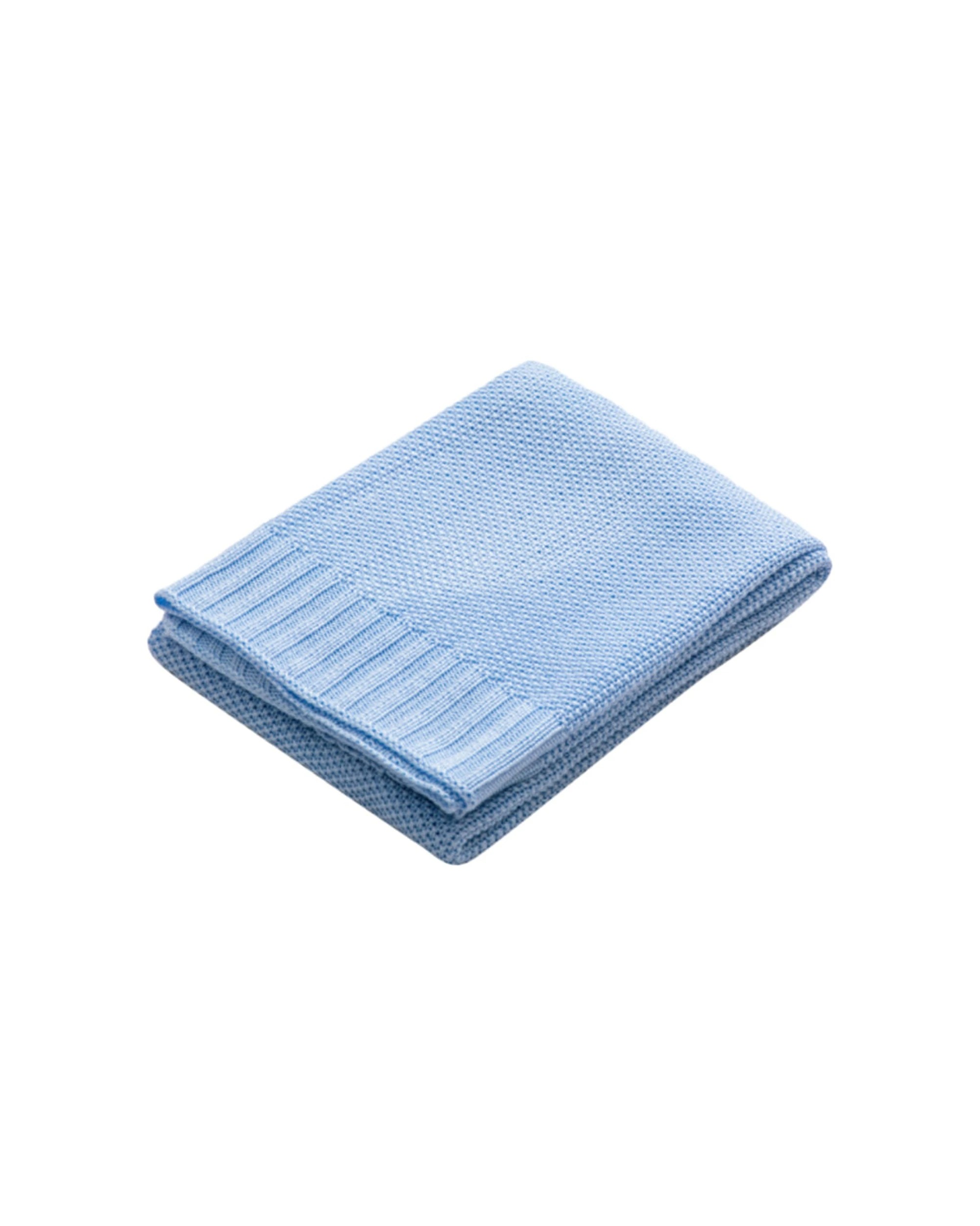 1 Cotton More 100% Bamboo Kids Knitted Throw Blanket 80x100cm - Blue, 1 of 1