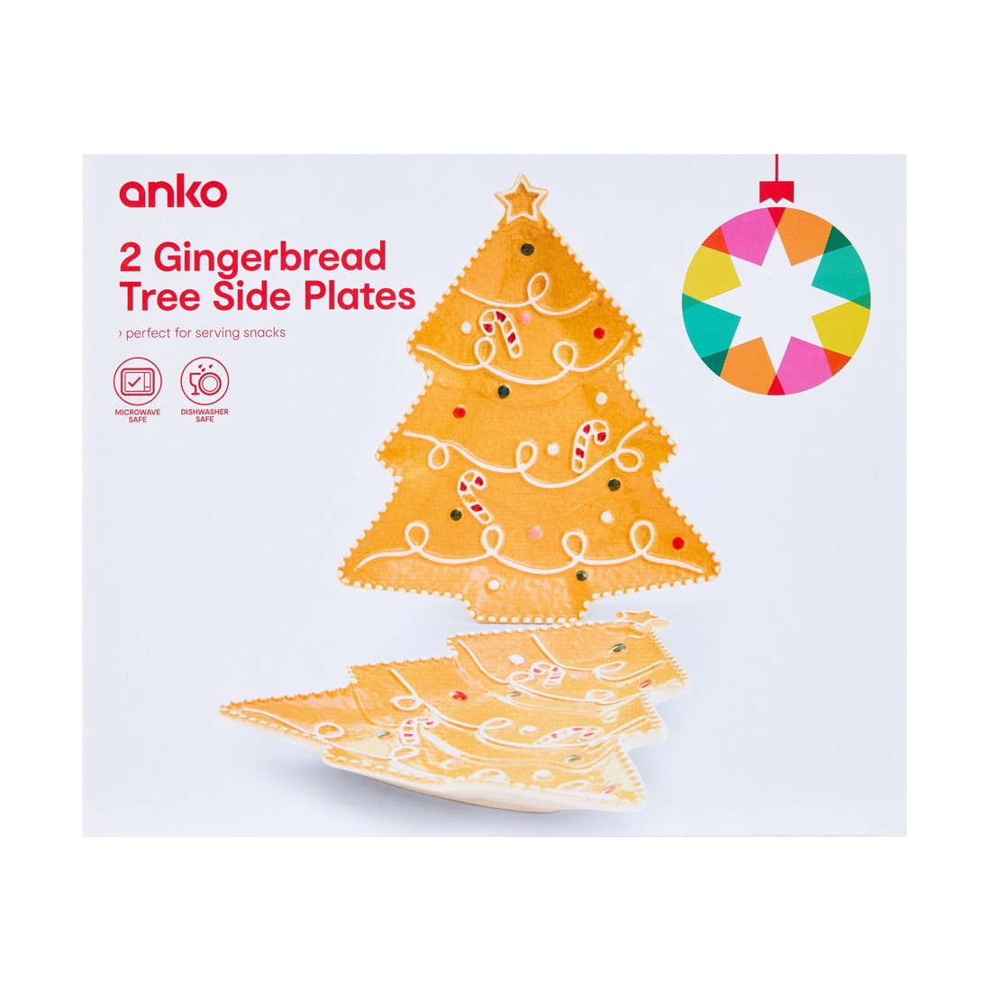 6 Set of 2 Gingerbread Tree Side Plates, 6 of 6