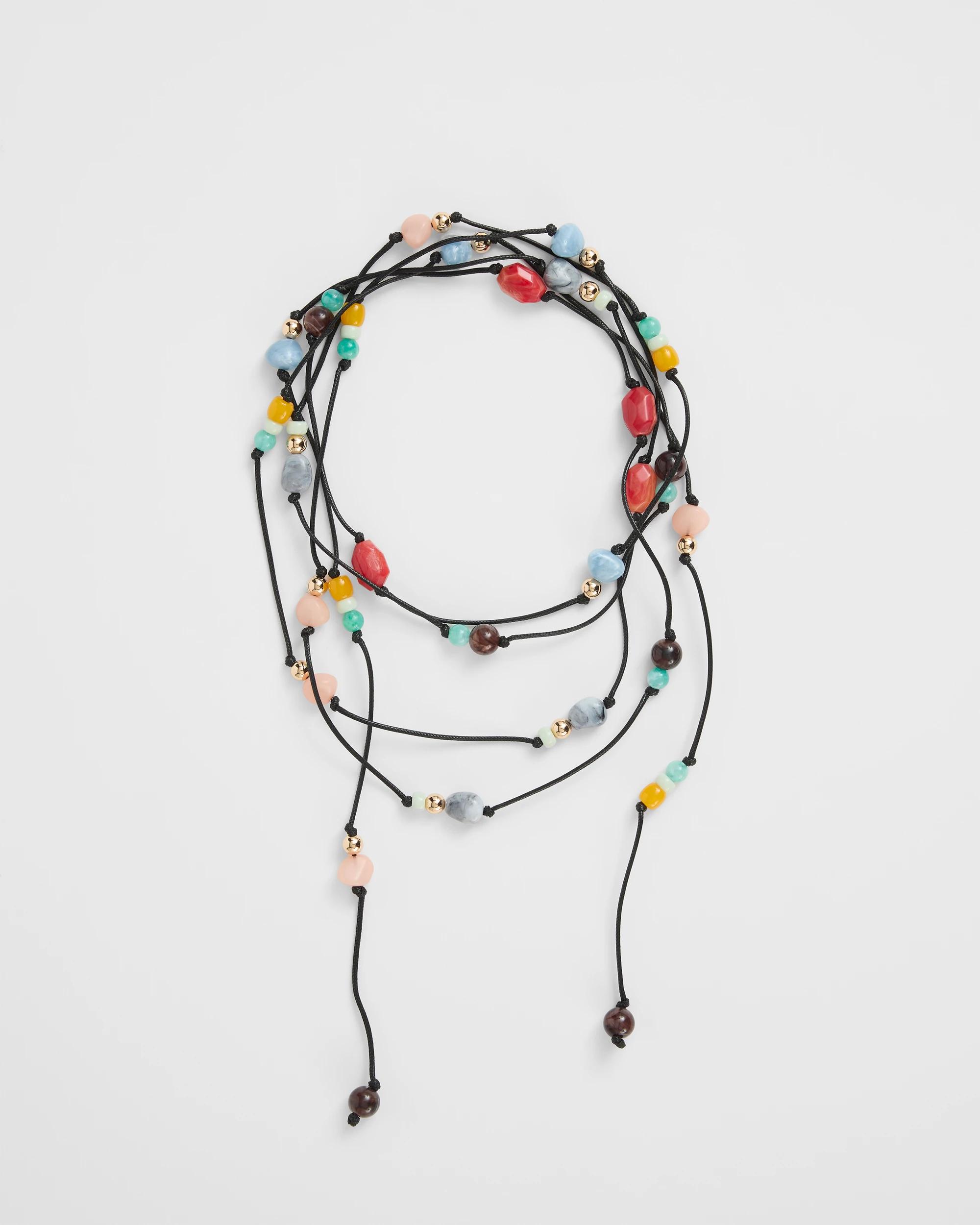 1 Target Woman Beaded Lariat Tie Necklace BLACK, 1 of 1