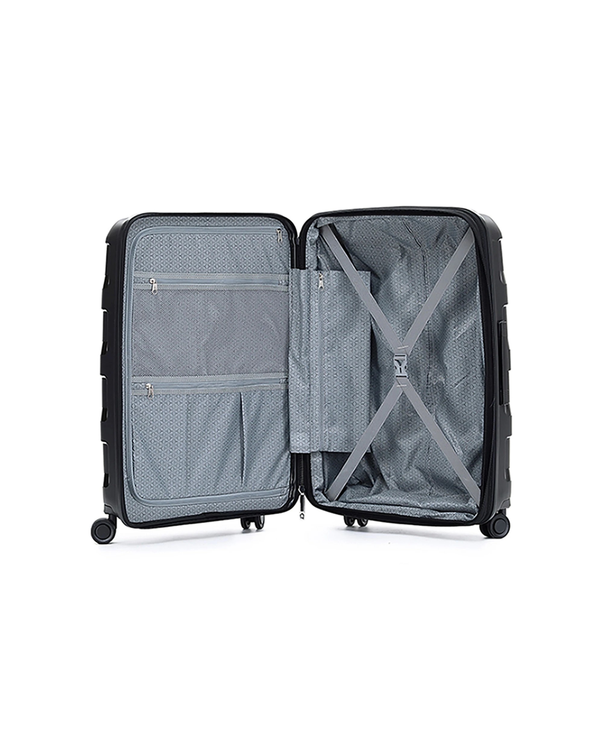 3 Tosca 3Pc Comet Pp Hard Shell Luggage/Suitcase Set - Black, 3 of 4