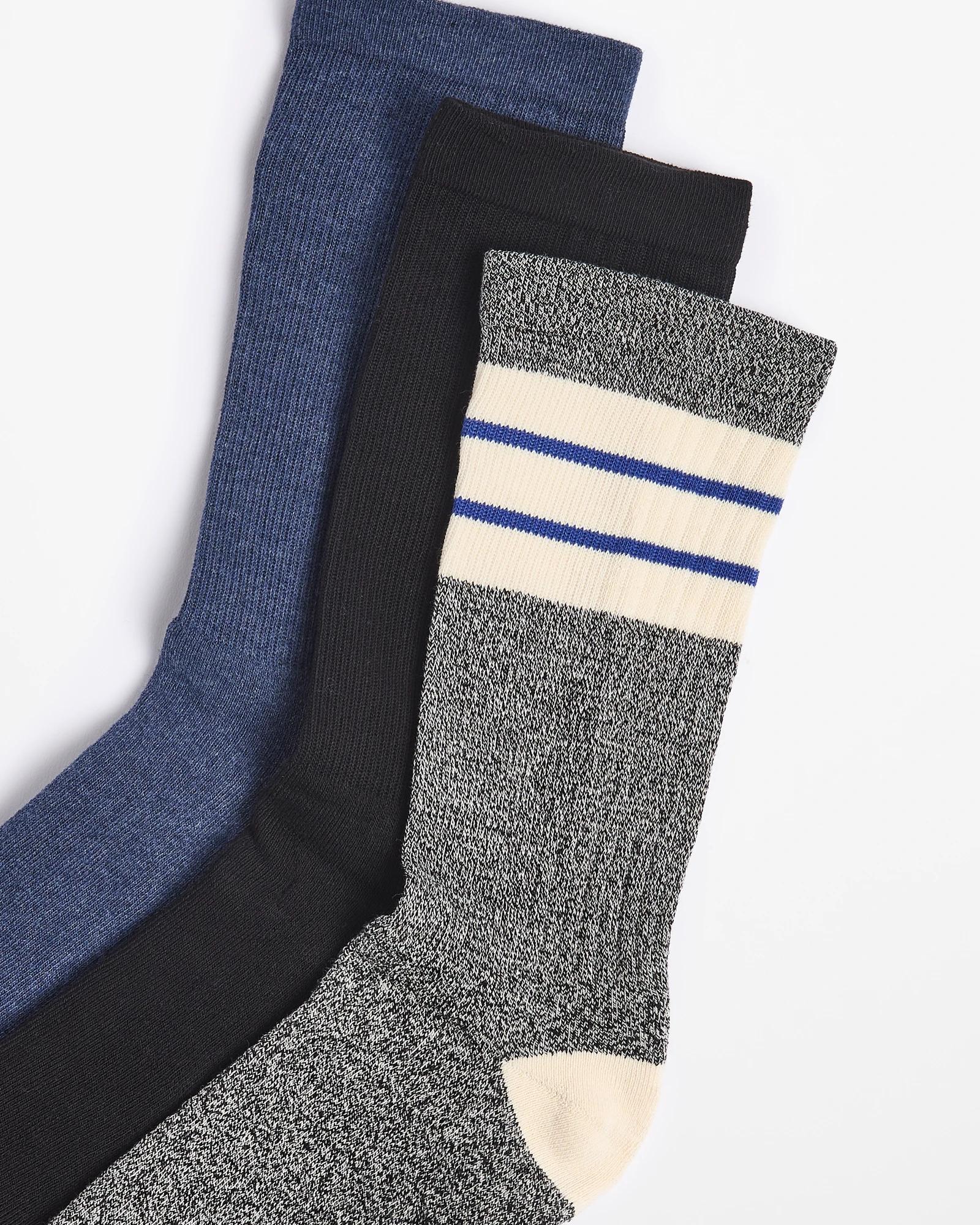 2 Australian Cotton Blend 3 Pack Comfort Crew Socks - Maxx NAVY BLUE, 2 of 3