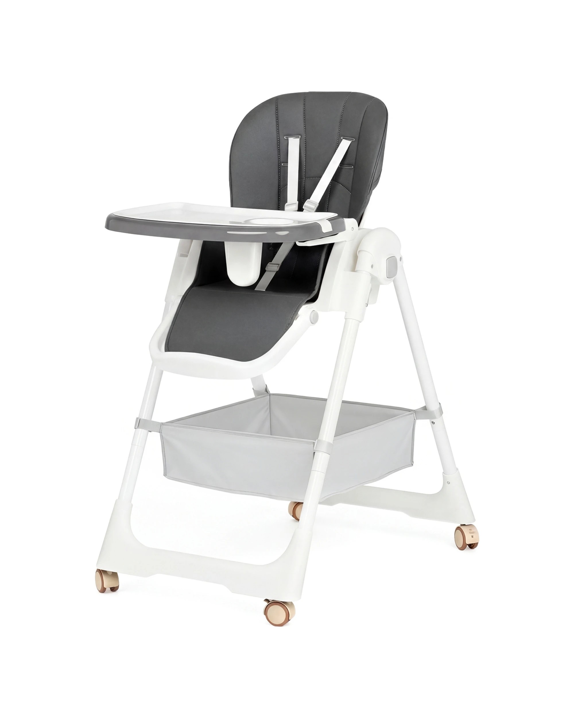 1 3-in-1 Folding Baby High Chair Toddler Feeding Chair Grey, 1 of 9