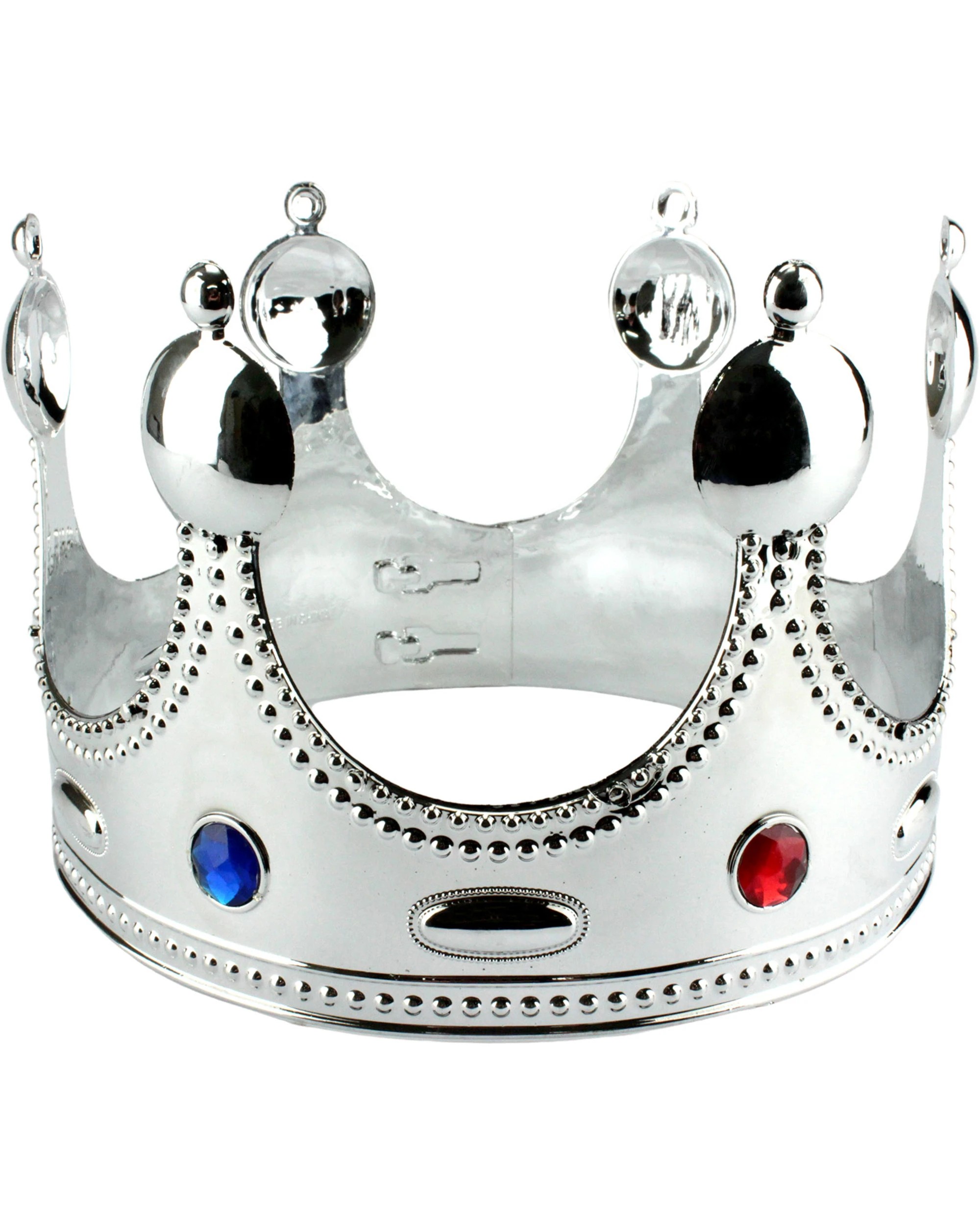 1 JD Party Jewelled European King's Crown - One Size - Silver, 1 of 3