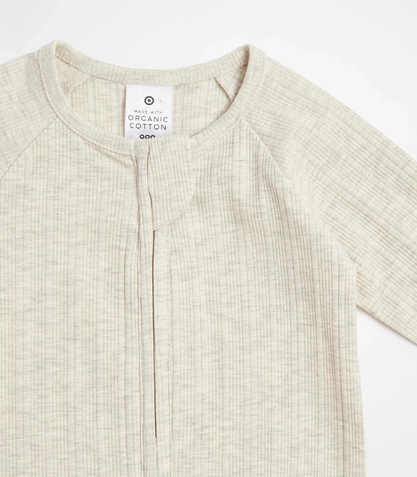 2 Target Baby Organic Cotton Rib Zip Coverall OATMARLE, 2 of 3