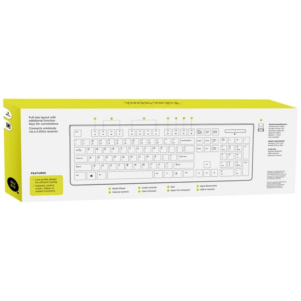 5 Qudo Essentials Wireless Keyboard Black, 5 of 5