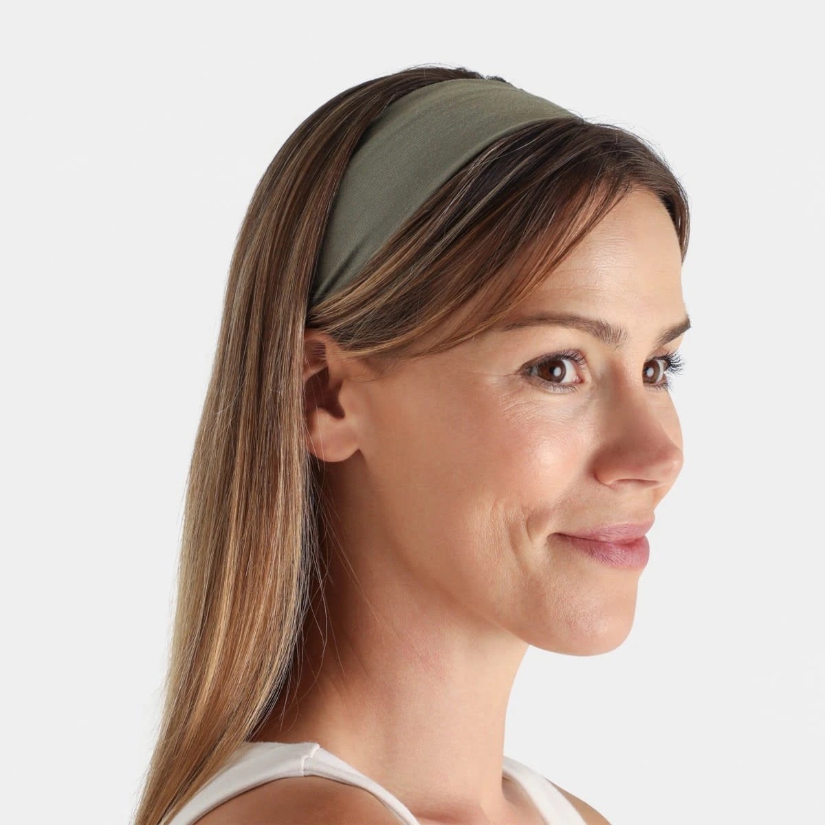 4 2 Pack Stretch Fabric Headband - Khaki and Grey, 4 of 5