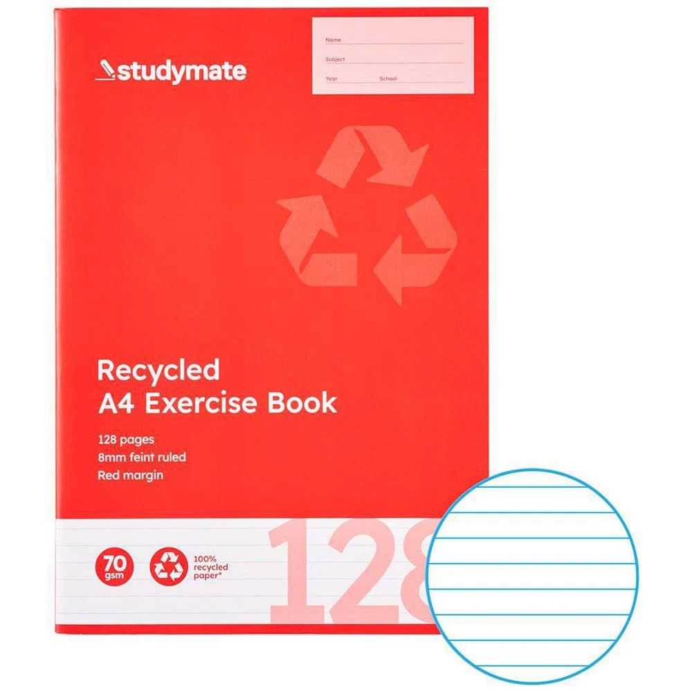 1 Studymate A4 70gsm 8mm Ruled Exercise Book 128 Page, 1 of 4