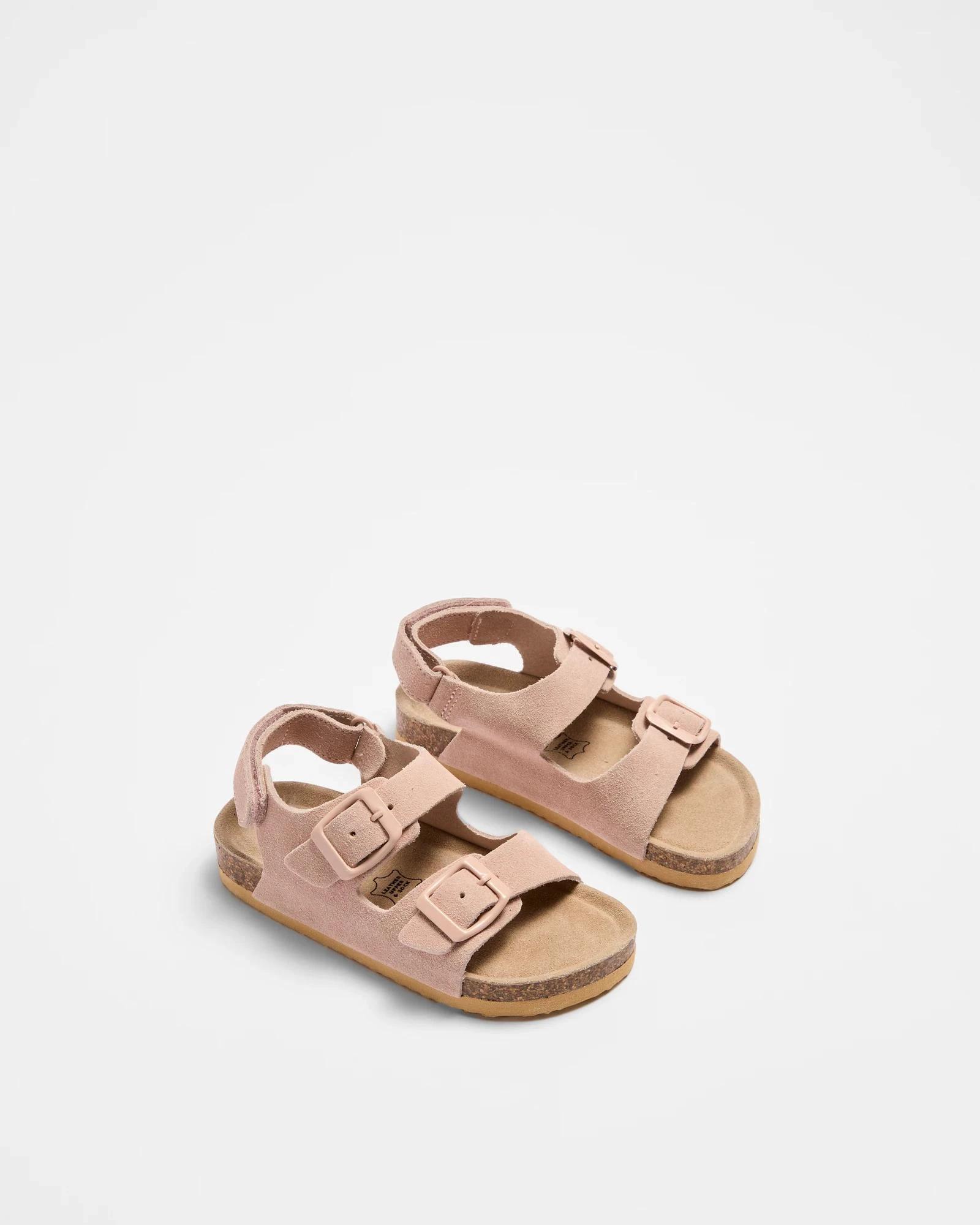 2 Target Kids Girls Leather Moulded Cork Sandal BLUSH, 2 of 2