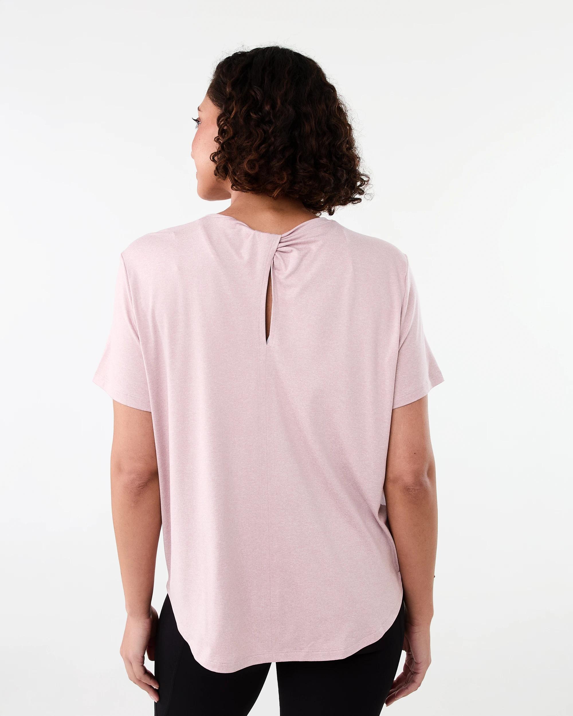 3 Active Womens Twist Back Studio T-shirt Burn Pink, 3 of 7