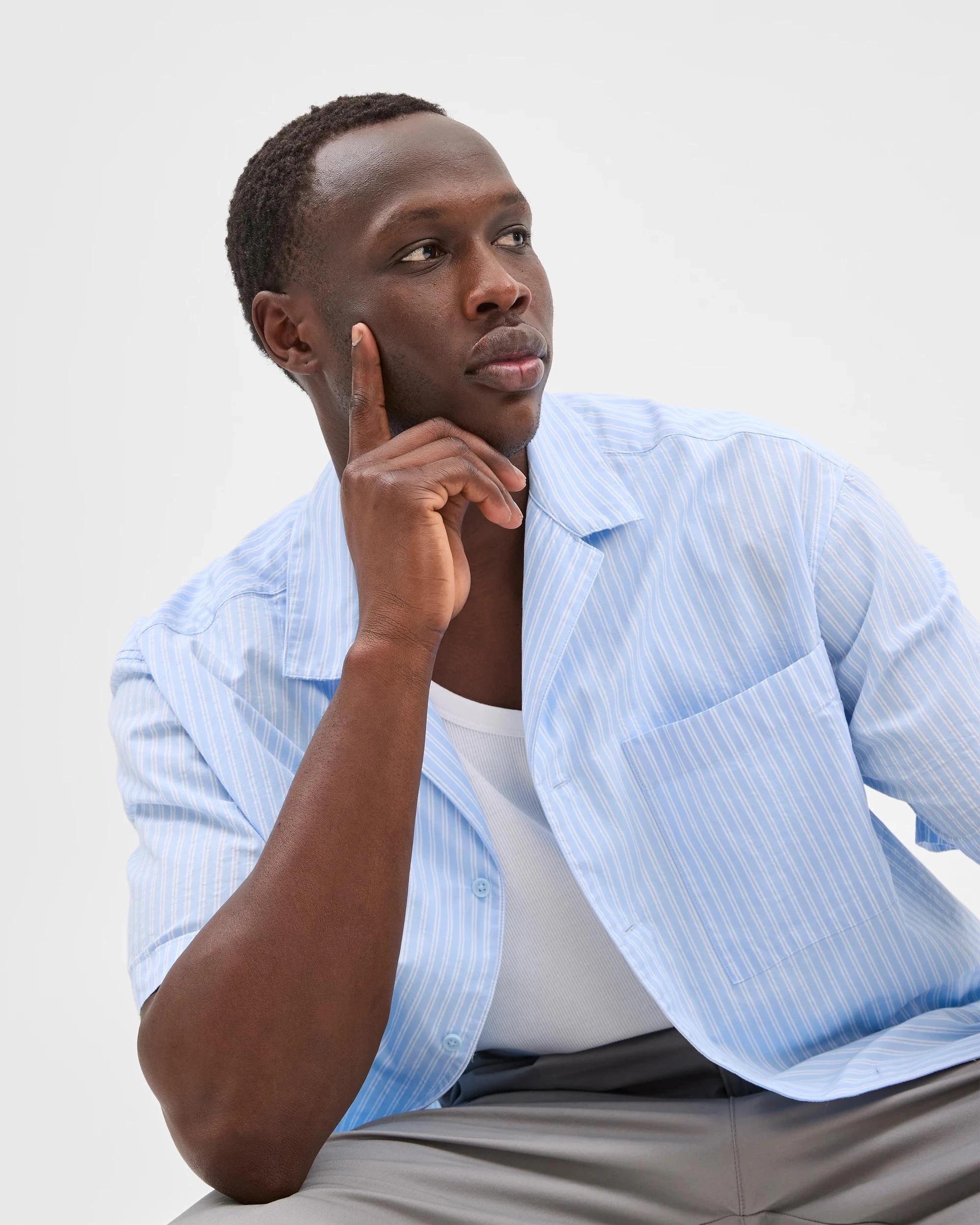 2 Australian Cotton Stripe Shirt - Commons BLUE / STRIPE, 2 of 7