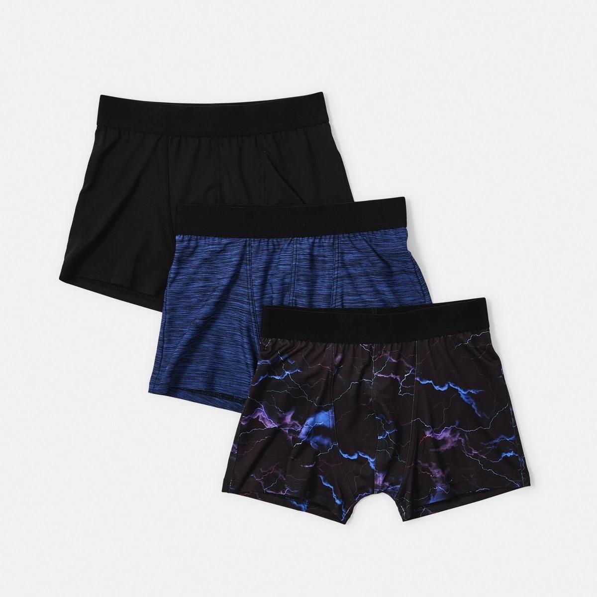 1 3 Pack Microfibre Trunks BLUE LIGHTNING, 1 of 8