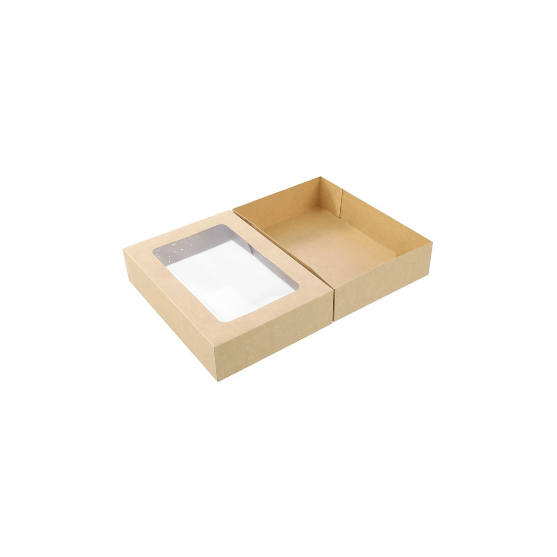 5 3pc Lemon And Lime 36cm Eco Kraft Disposable Catering 7l Lidded Grazing Box
 - Brown, 5 of 6