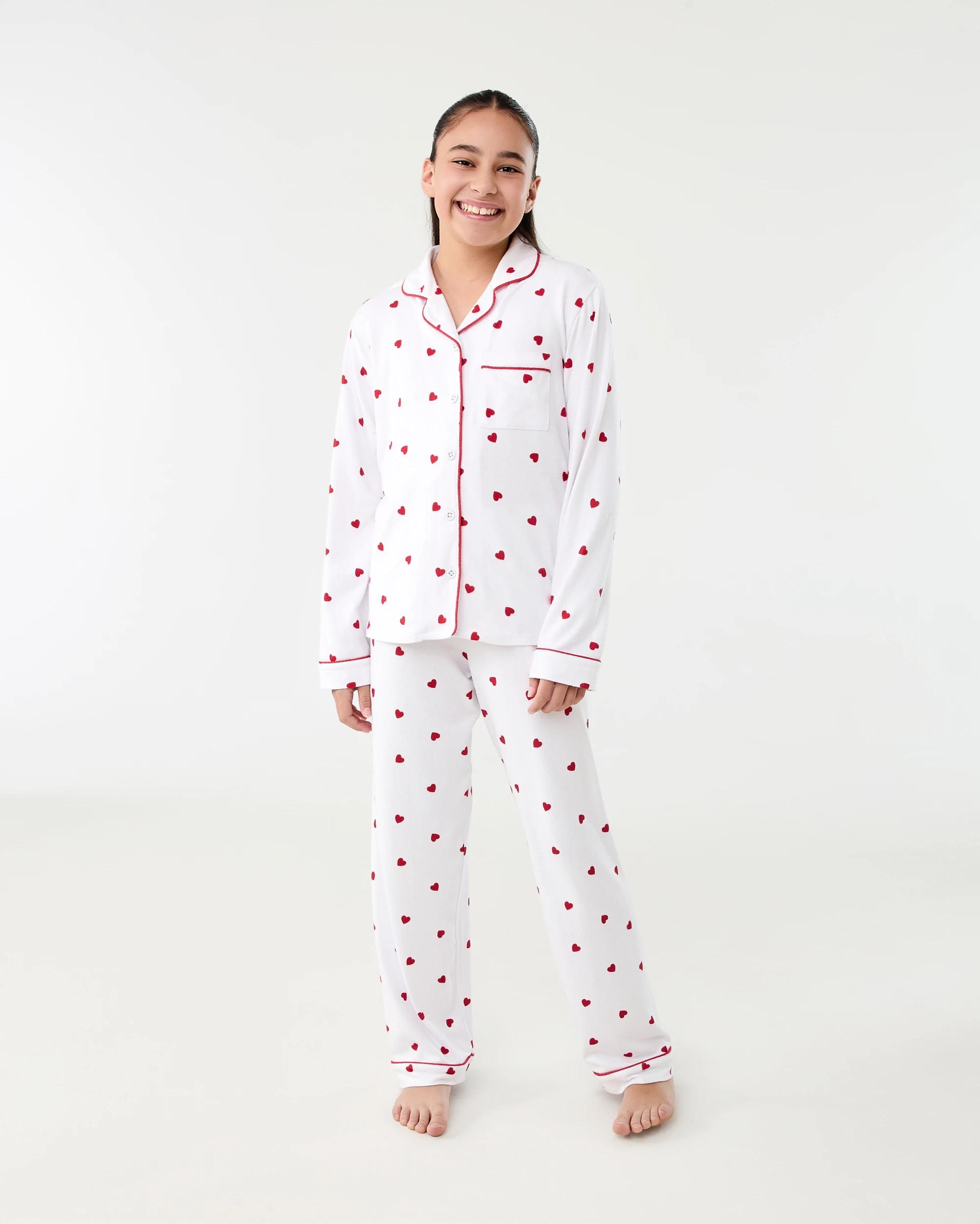 1 Hachi Button Down Pyjama Set Red Hearts, 1 of 7