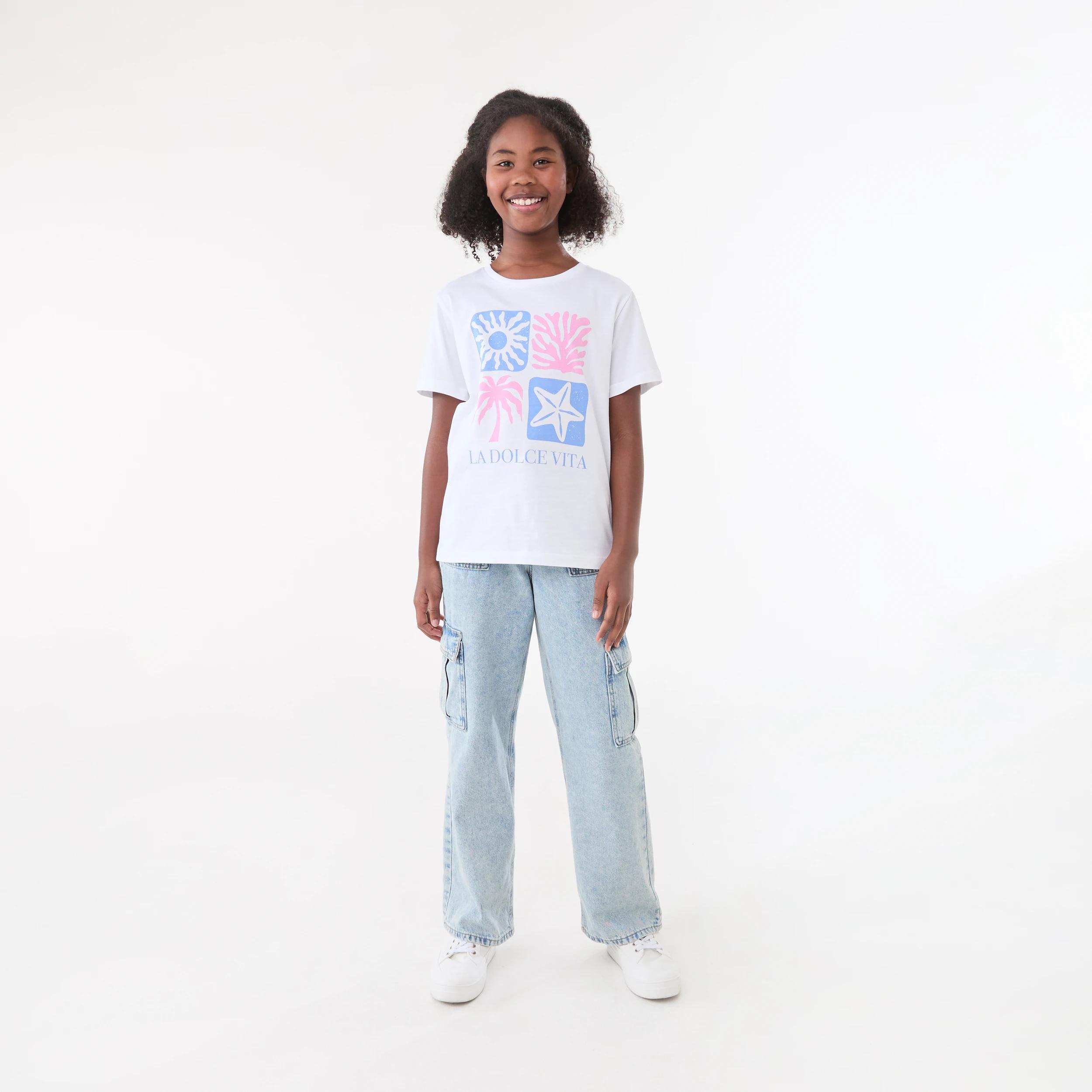 5 Short Sleeve Print T-shirt LA DOLCE VITA ICONS WHITE, 5 of 6