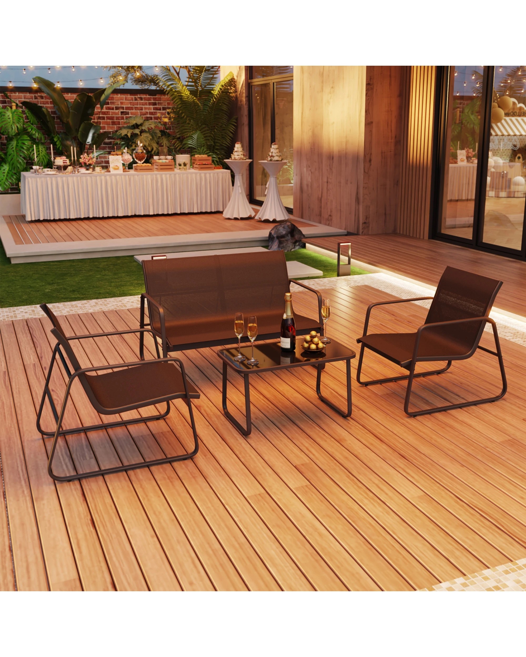 5 Advwin 4 Pieces Patio Furniture Set, 5 of 8