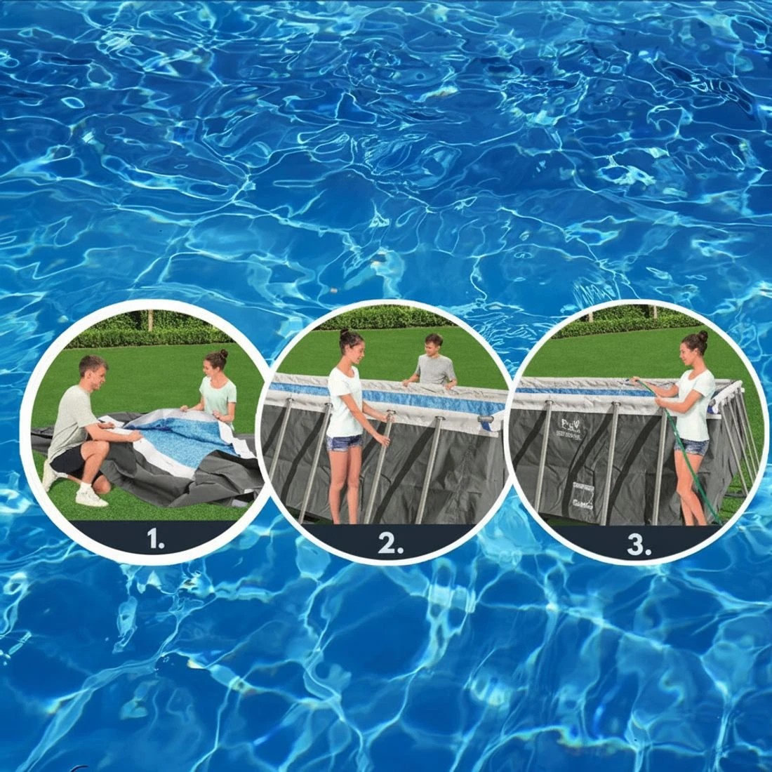 5 Bestway Swimming Pool 640x274x132cm Steel Frame Above Ground Pools Filter Pump Ladder 19281L - Multi, 5 of 6