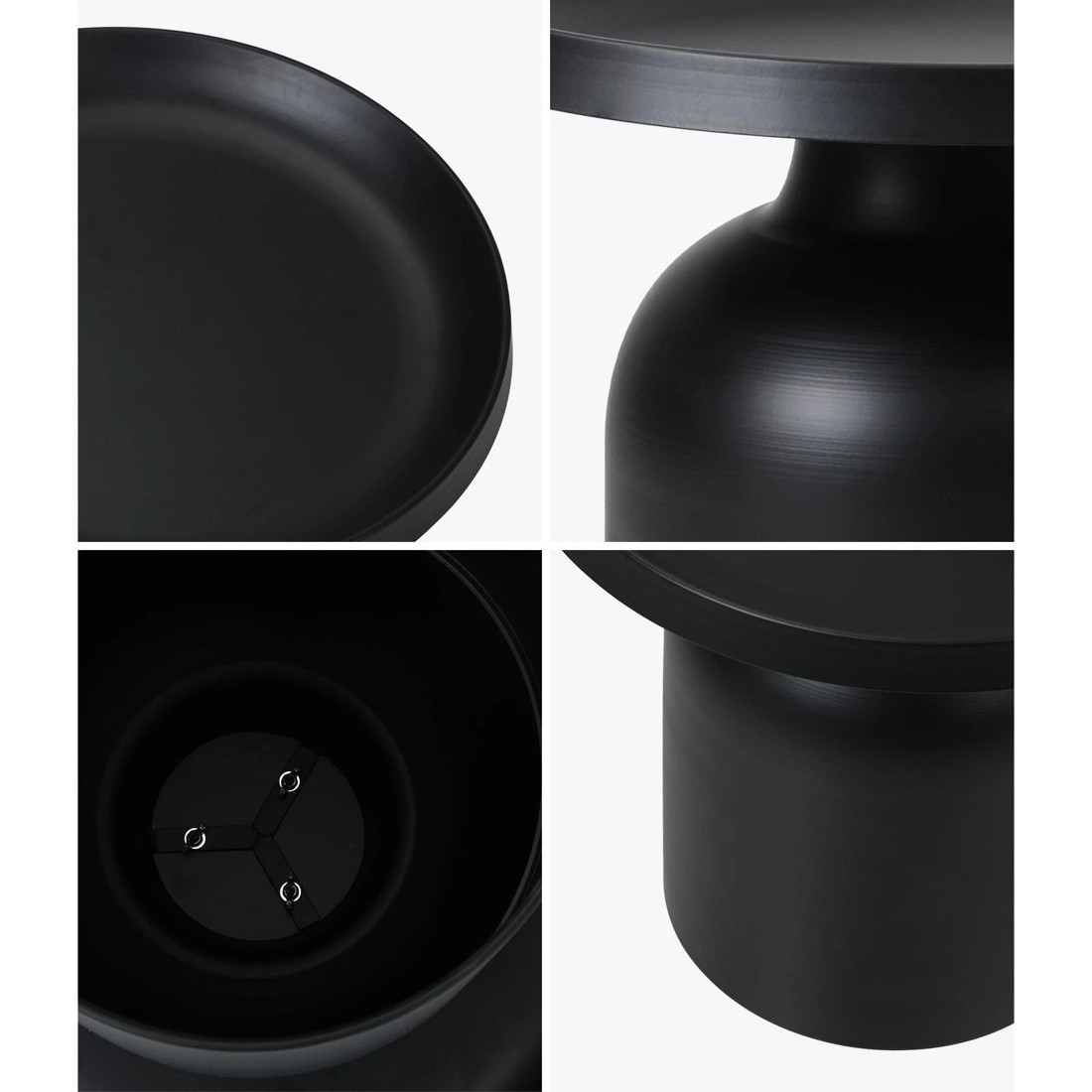 5 Oikiture Coffee Side Table Round Bedside Sofa Tea End Tables Steel Metal
 - Black, 5 of 10