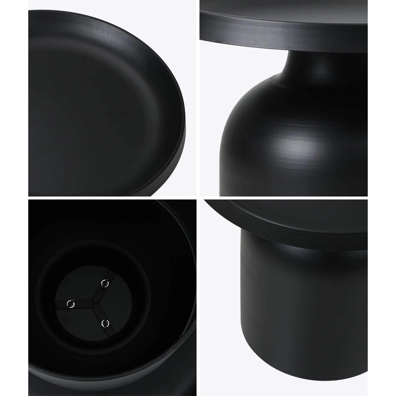 5 Oikiture Coffee Side Table Round Bedside Sofa Tea End Tables Steel Metal
 - Black, 5 of 10