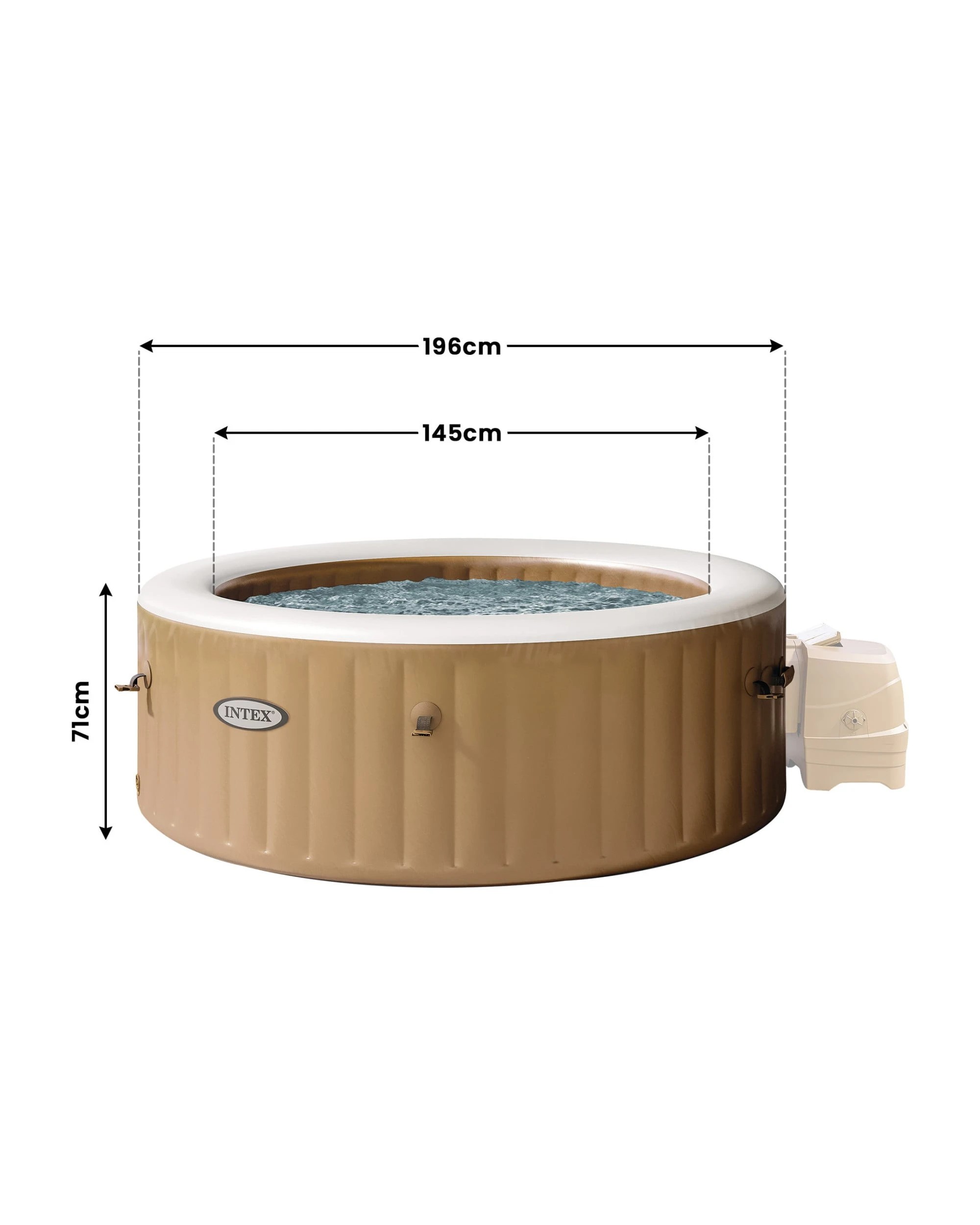 3 Intex PureSpa Bubble Massage Inflatable Hot Tub - 4-Person - Brown, 3 of 7