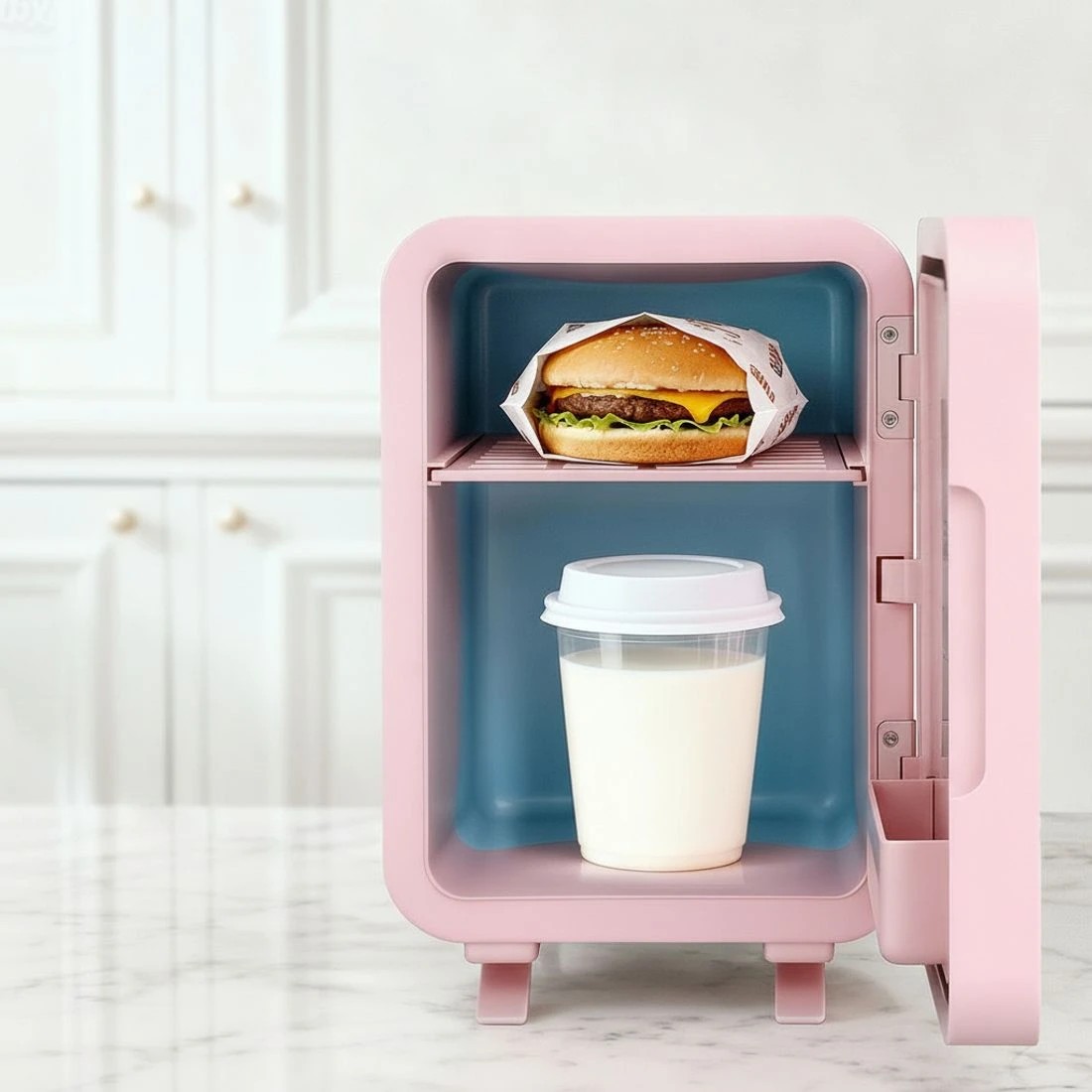 6 Glacio Mini Fridge Skincare Beauty Cooler Warmer LED Mirror 12V 220V  4L - Pink, 6 of 8