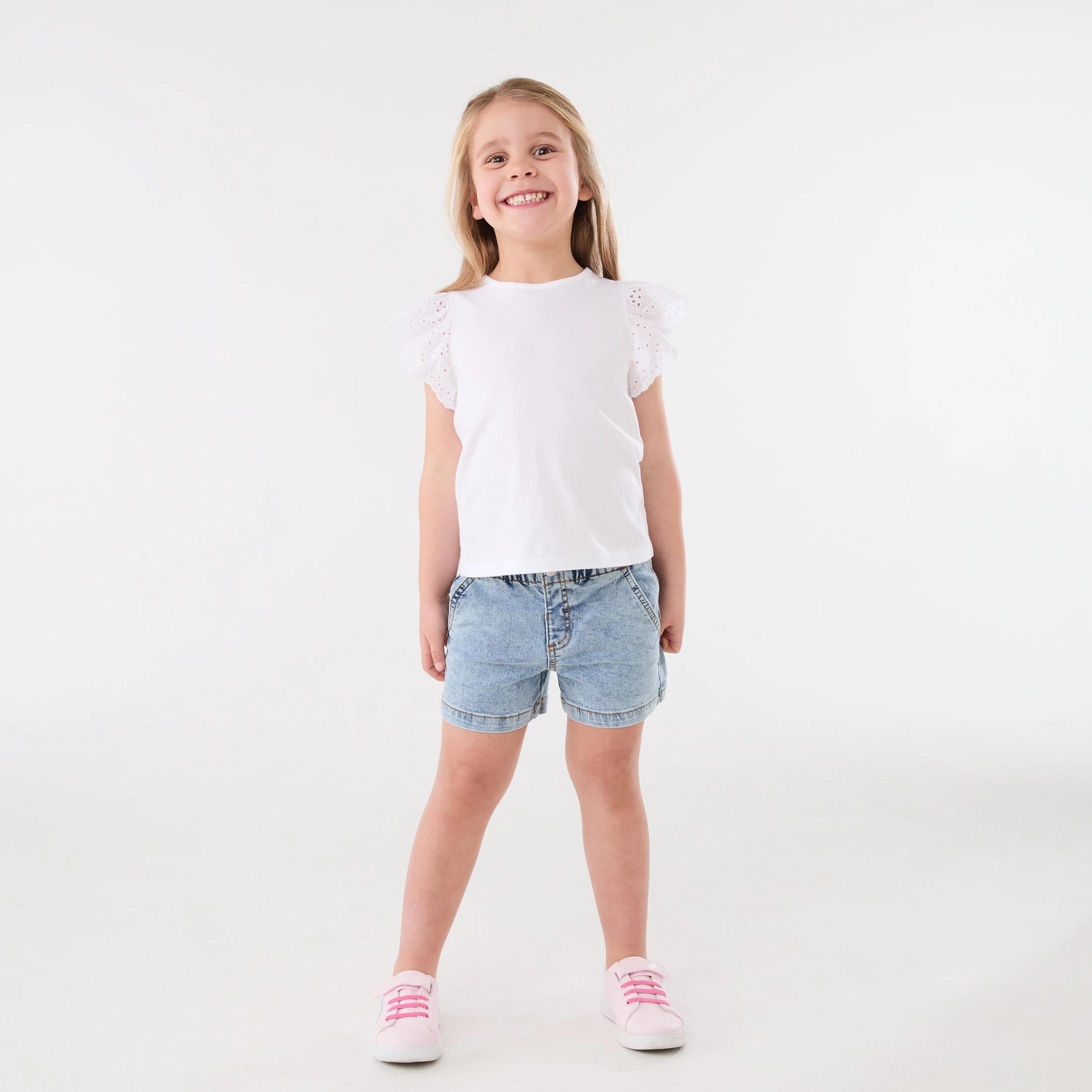 5 Broderie Frill Sleeve T-shirt White, 5 of 6