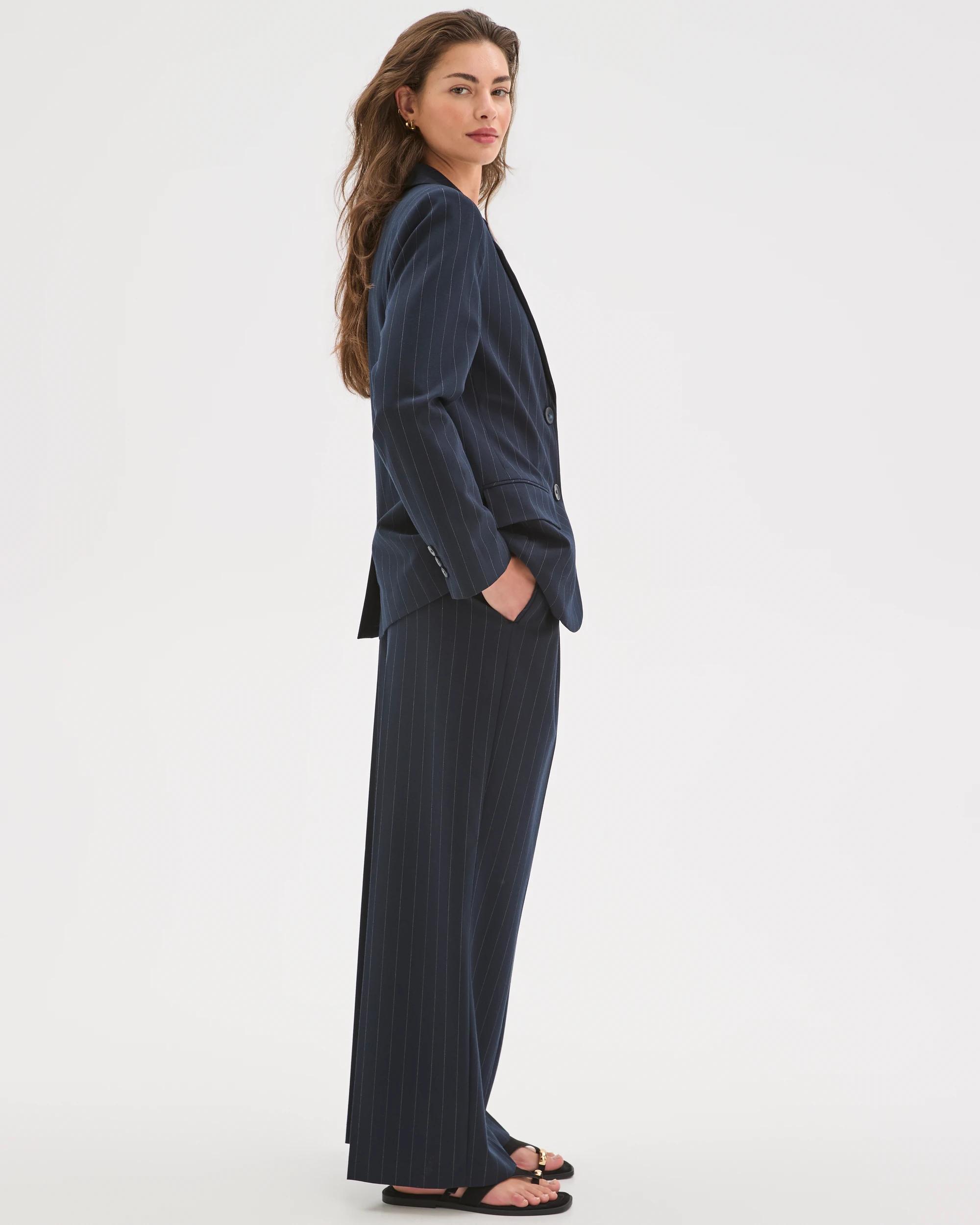 3 Target Petites Petites Pinstripe Tailored Pants NAVY, 3 of 7