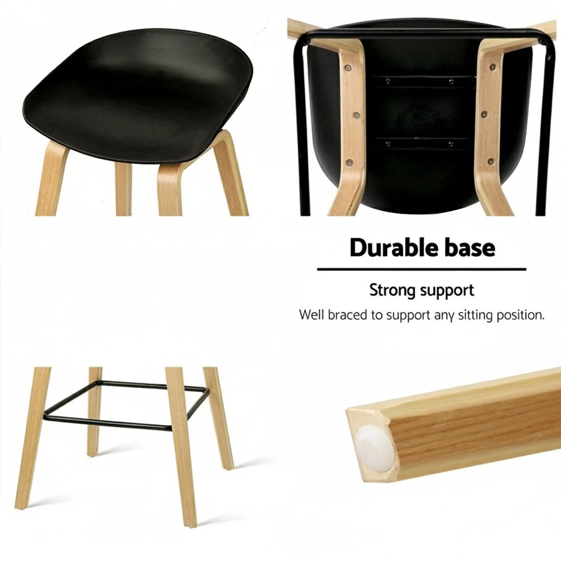 4 Artiss 2x Bar Stools - Black, 4 of 8