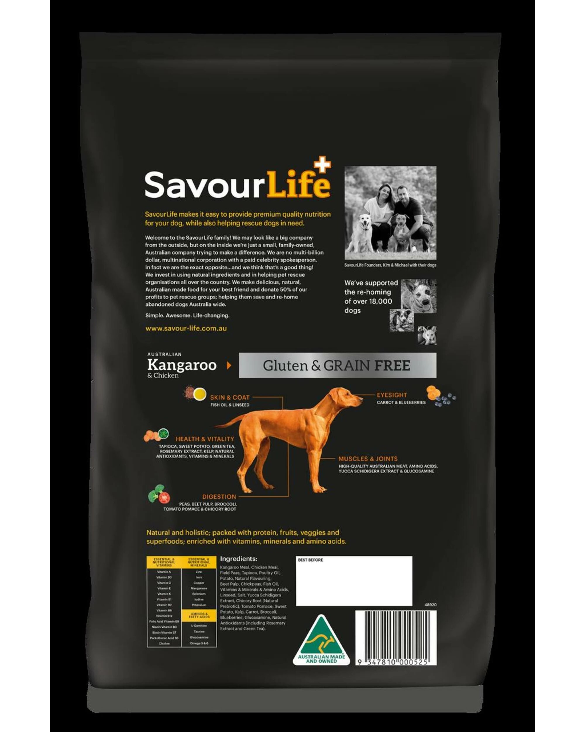 2 Savourlife Grain Free Dry Dog Food Kangaroo And Chicken 10kg, 2 of 2