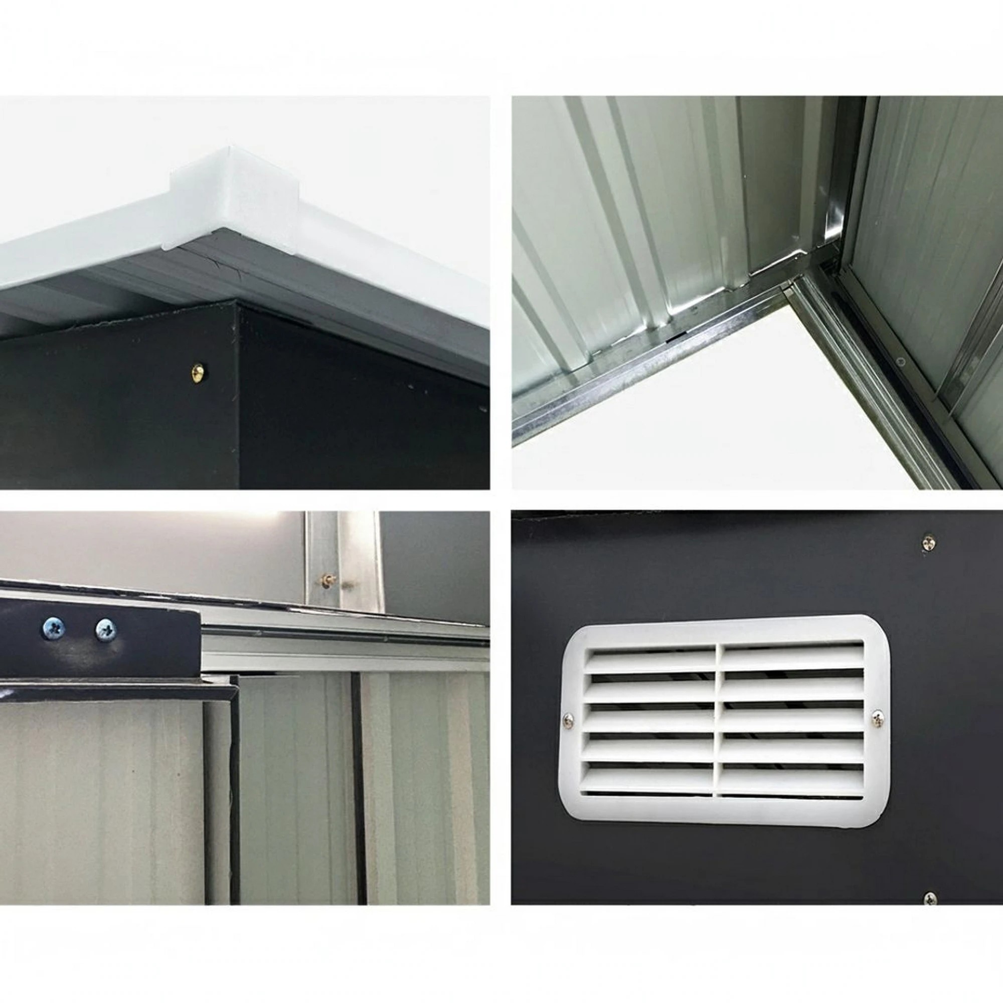 7 Giantz Garden Shed Metal Base Sheds Outdoor Storage Workshop Tool Shelter Sliding Door - Grey, 7 of 8