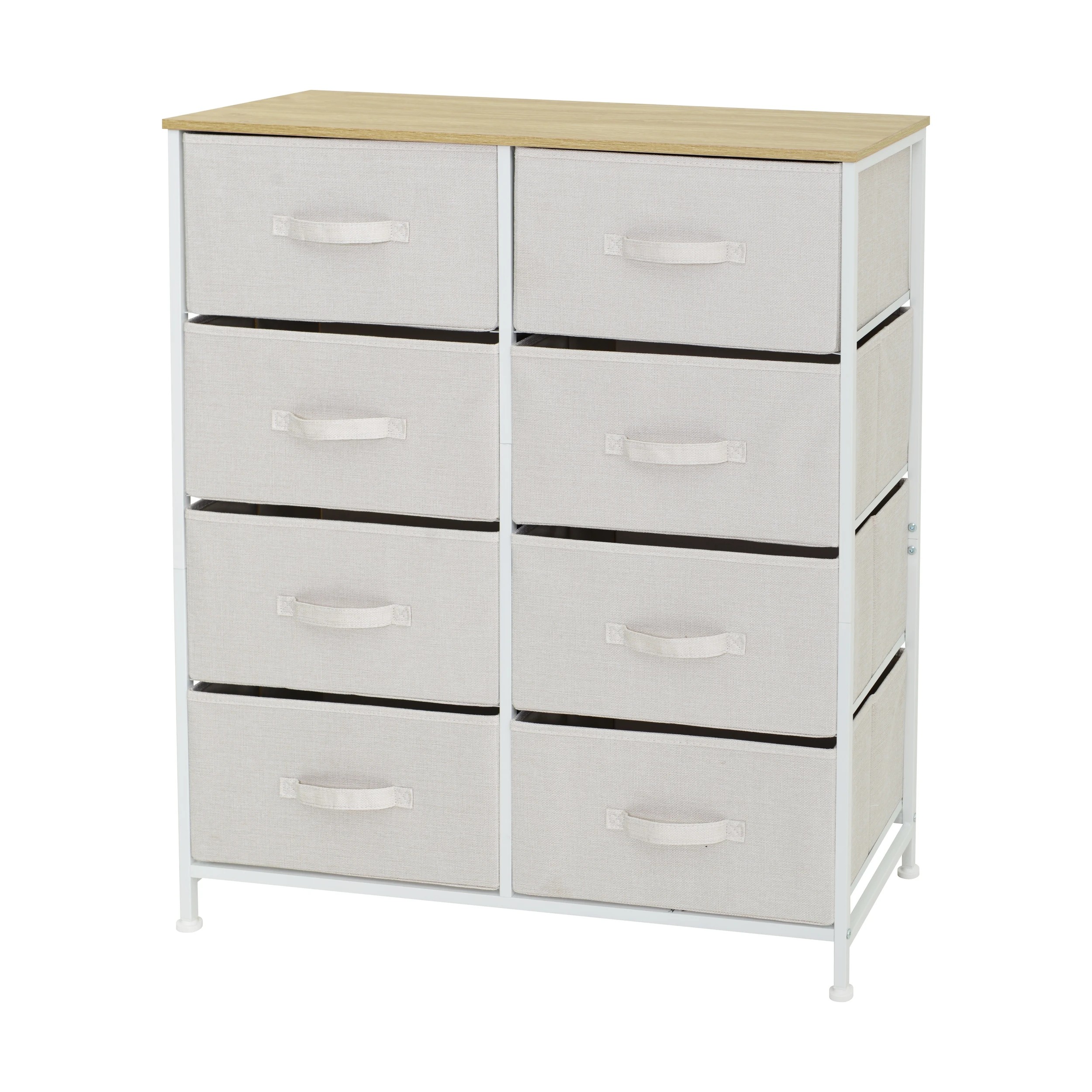 1 Linen Look 8 Drawer Chest - Beige, 1 of 4