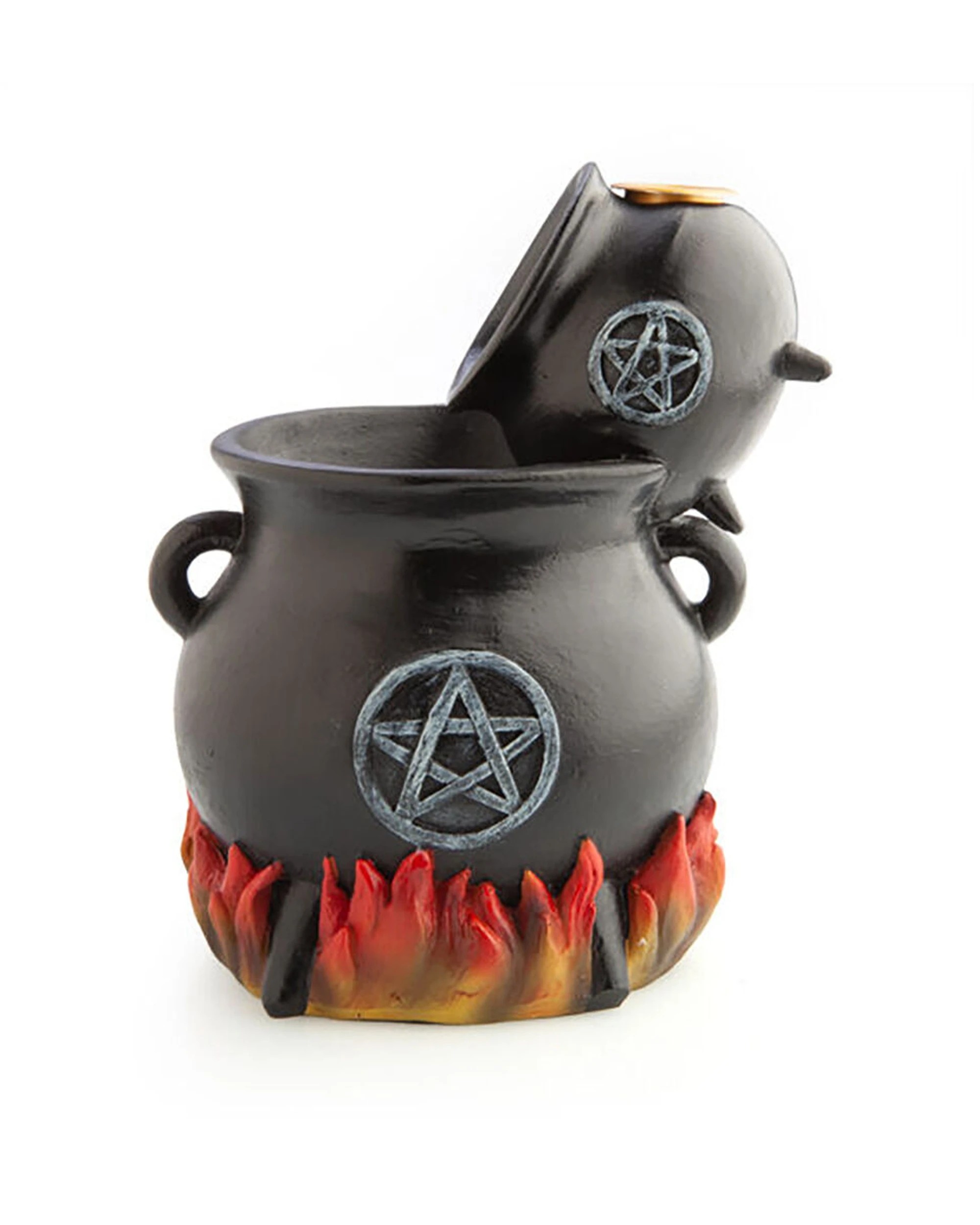 5 MDI 2PK LED Backflow Incense Burner Cauldron Pot Witchy Decor 13.5x15.5cm - Black, 5 of 6