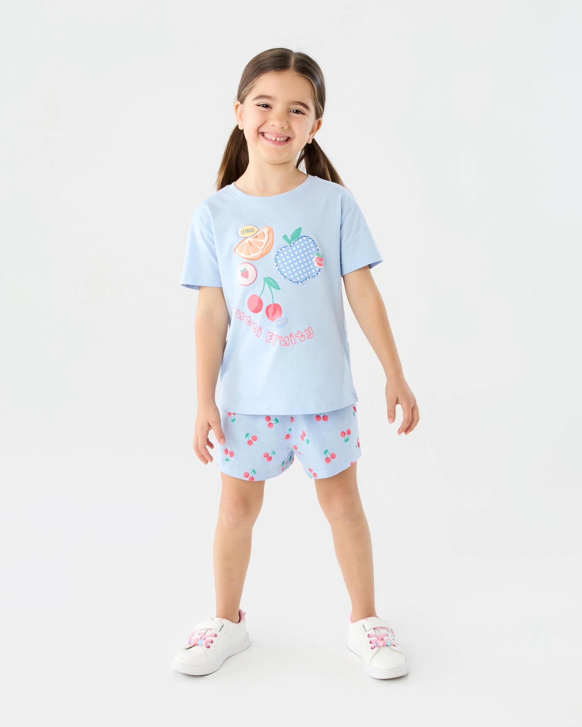 6 Short Sleeve Placement Print T-shirt Blu Fruits, 6 of 7
