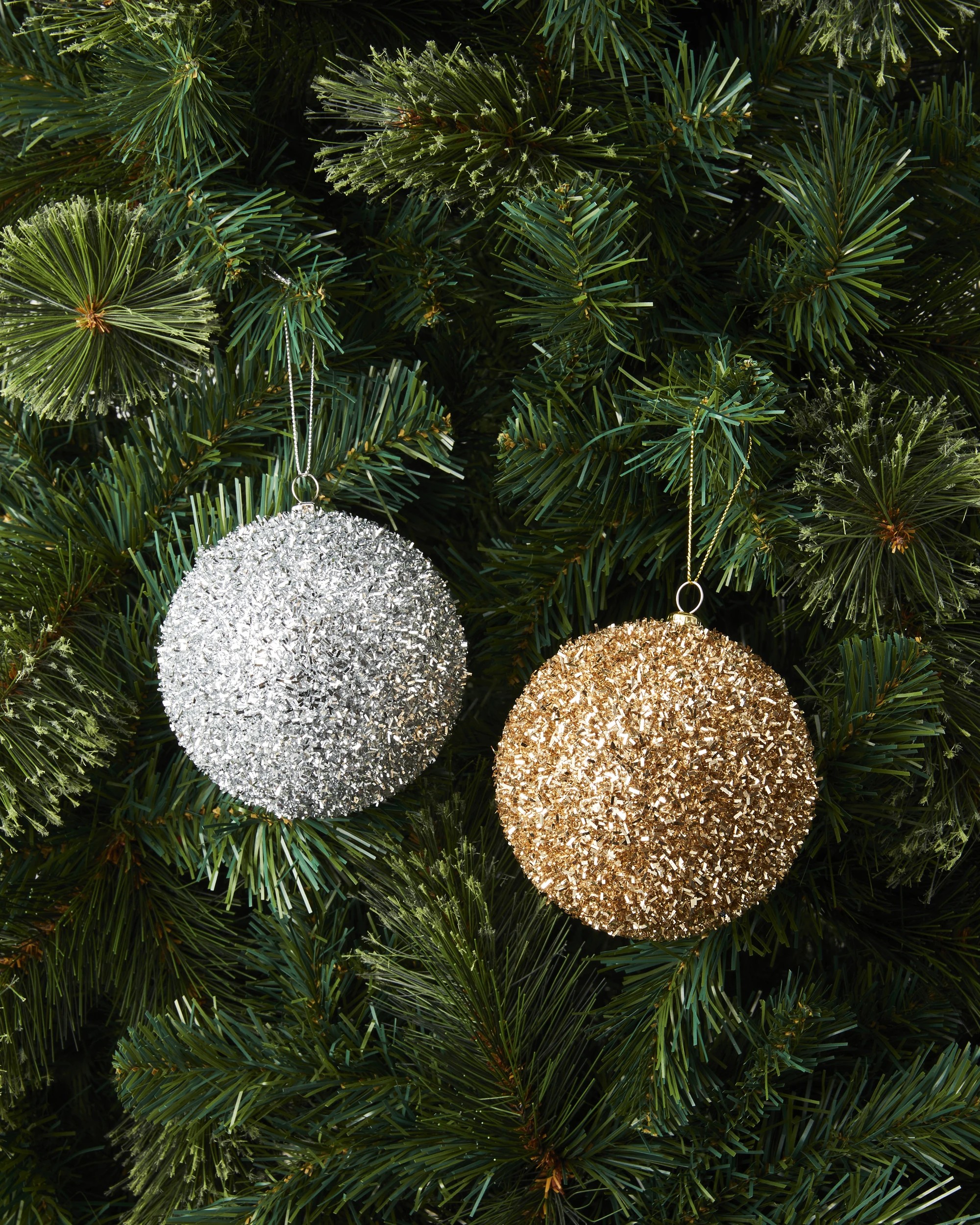 5 9 Pack 10cm Luxury Tinsel Baubles, 5 of 5