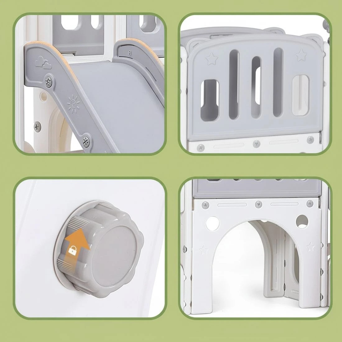 5 Keezi Kids Slide Swing Set Basketball Hoop Ring Football Outdoor Toys 132cm - Multi, 5 of 5