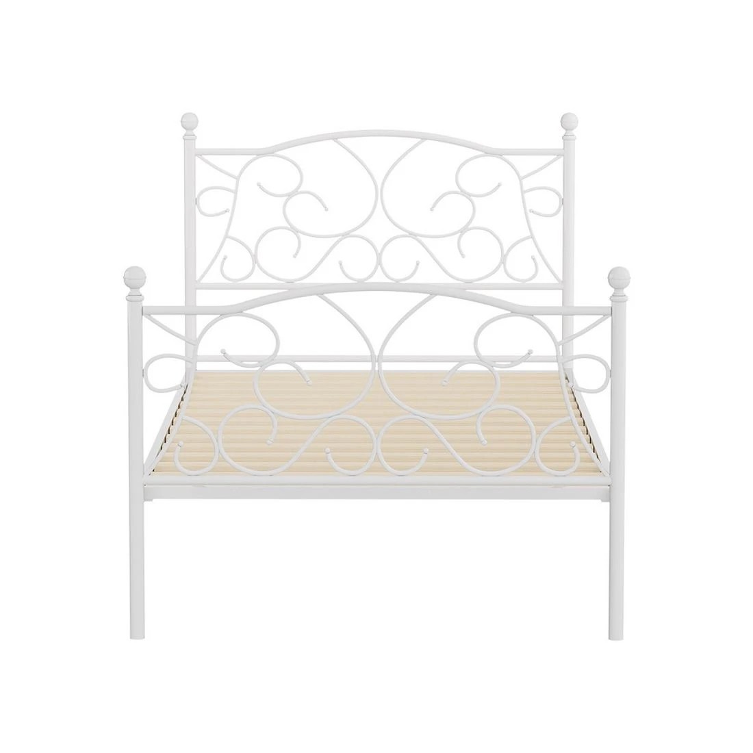 3 Artiss Bed Frame Single Size Metal Frame GROA - White, 3 of 7
