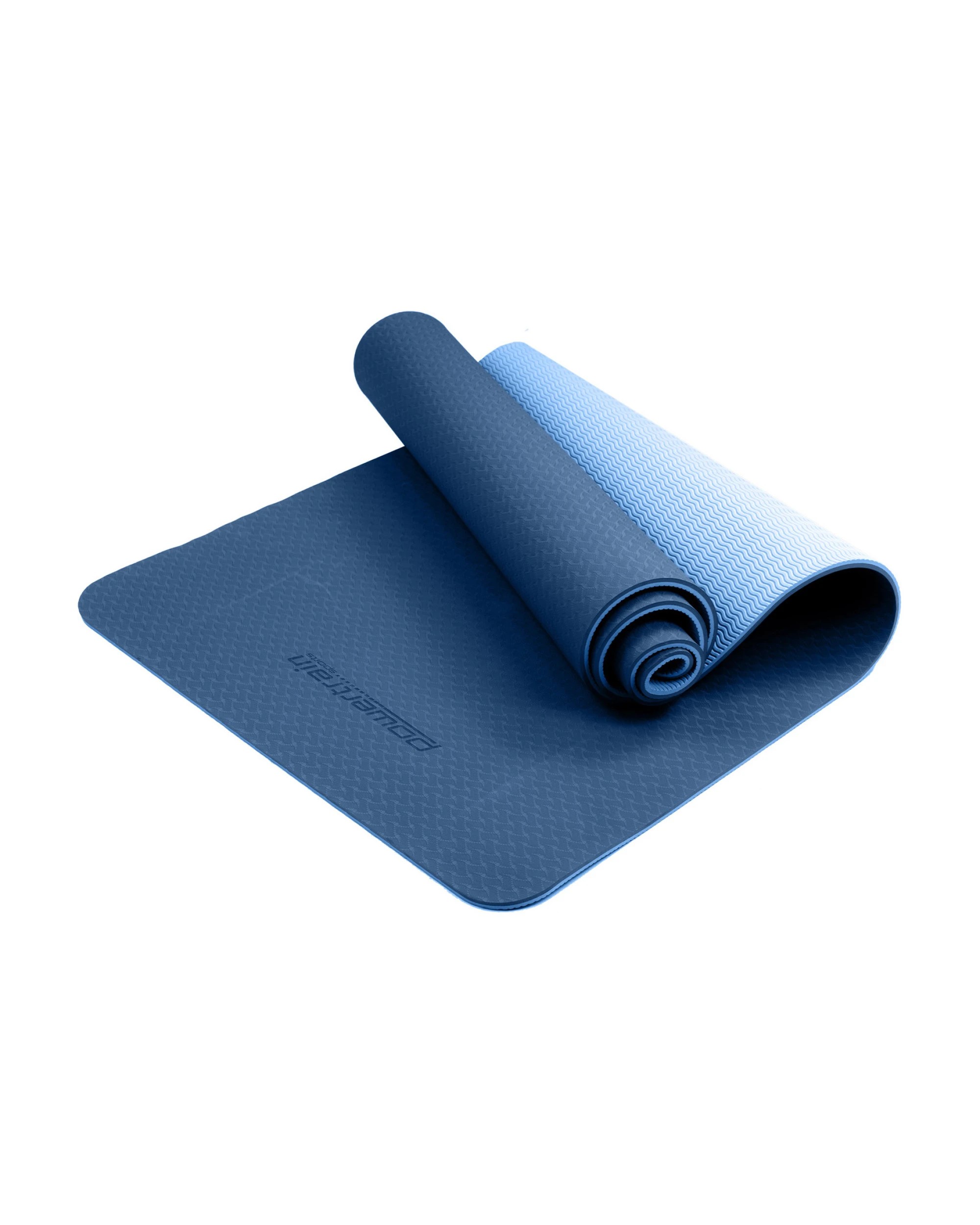 4 Powertrain Sports 8mm TPE Yoga Mat - Dual-Layer Non-Slip Exercise Mat - Blue, 4 of 7