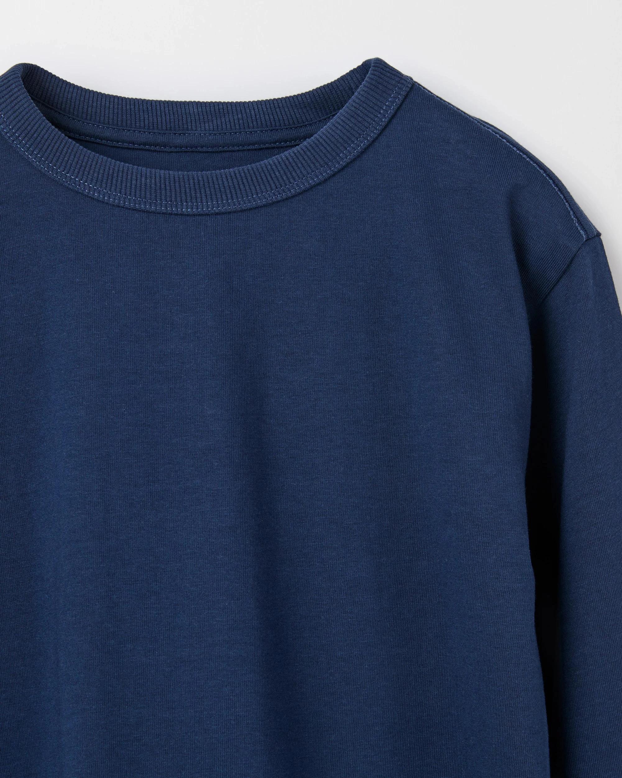 4 Target Kids Organic Cotton 2 Pack Plain Long Sleeve T-Shirt NAVY BLUE, 4 of 4