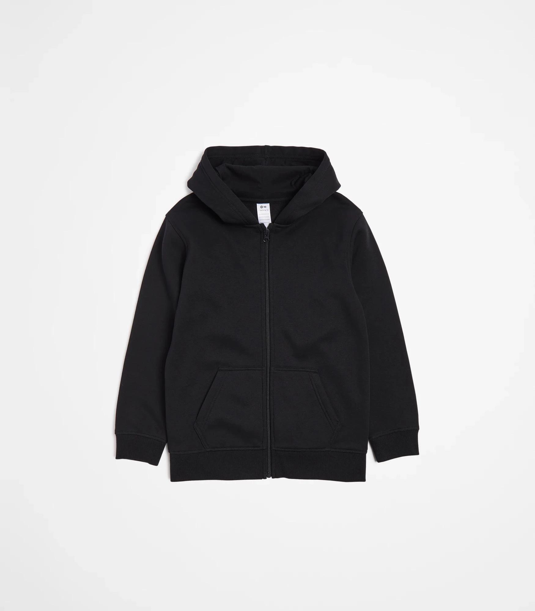 1 Target School Zip Thru Fleece Hoodie BLACK, 1 of 4