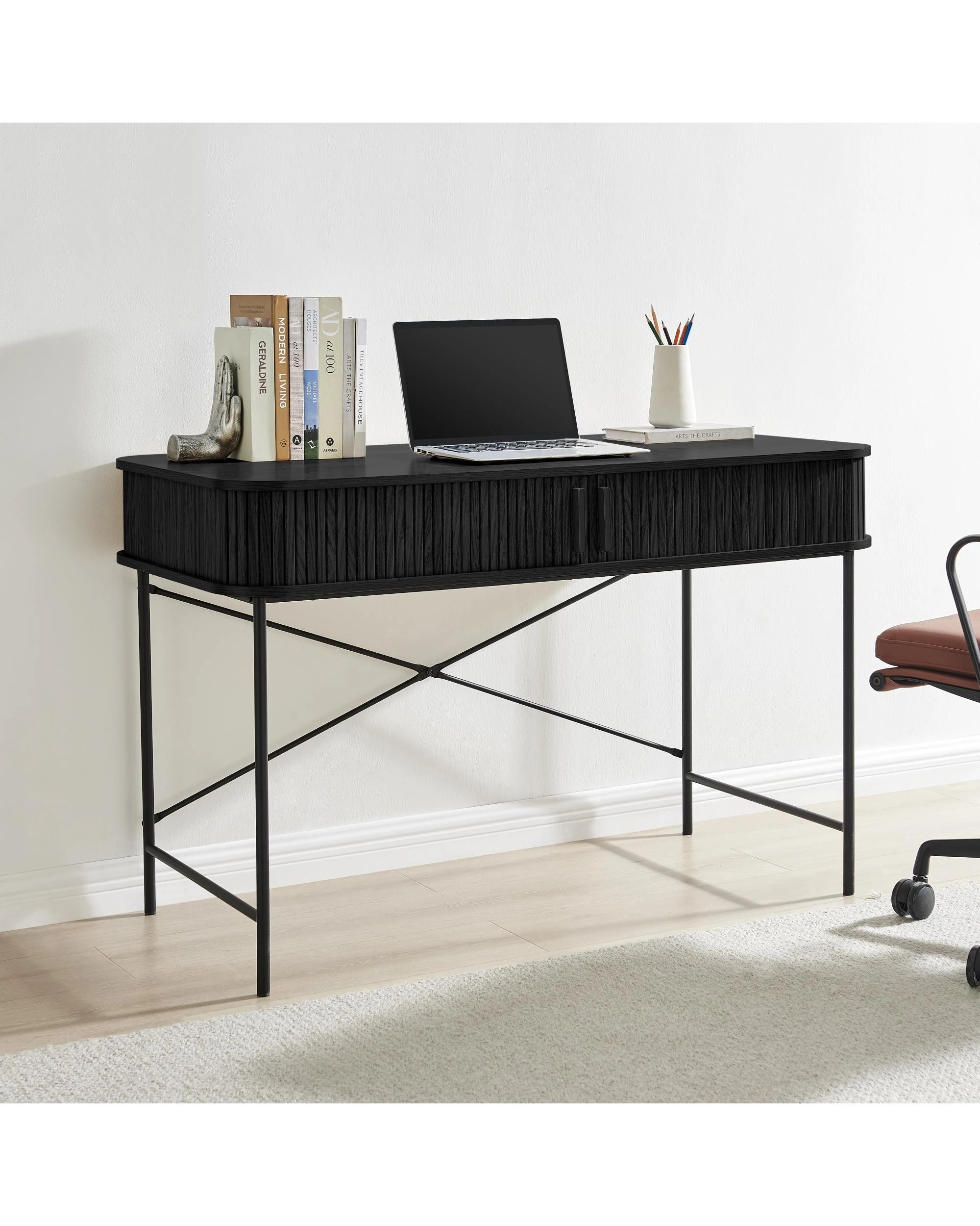 3 Kodu Desk Study Table 2 Doors 120W - Black, 3 of 9