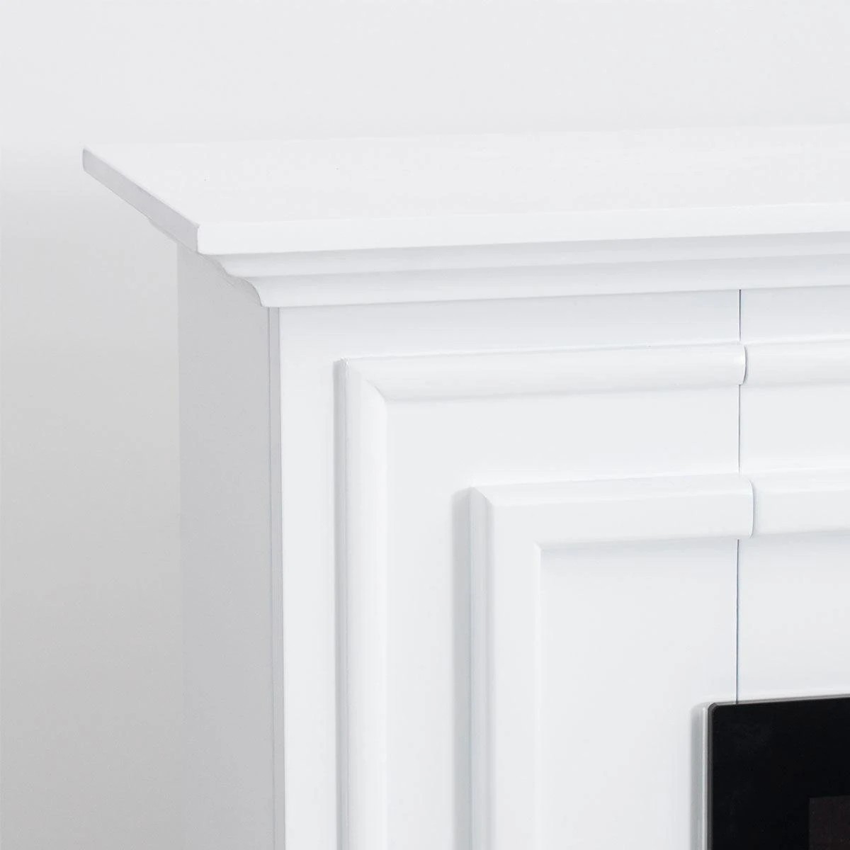 5 Moda Living Concerto 60 inch Electric Fireplace Insert with Eton White Mantel Suite - White, 5 of 6