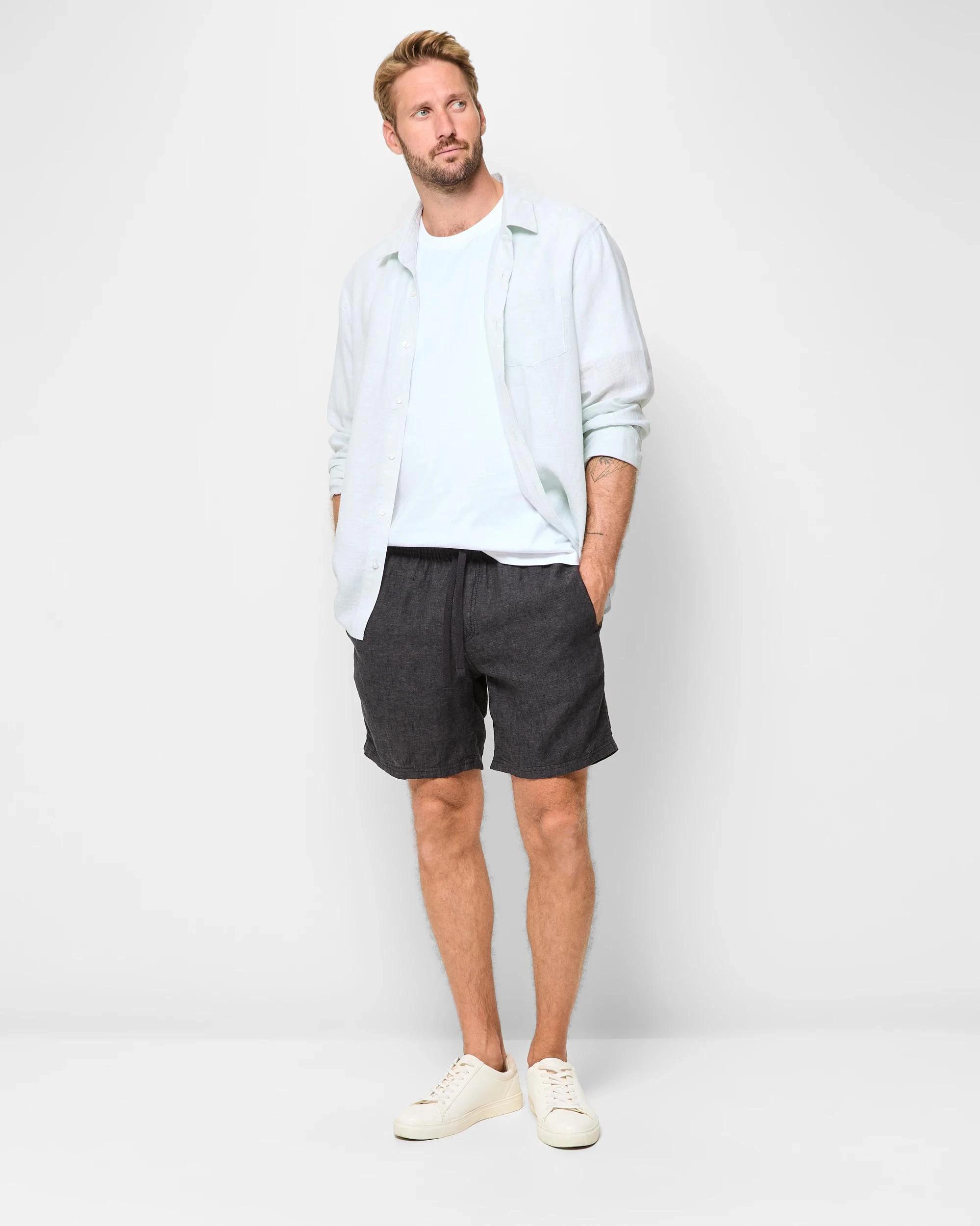 2 Target European Linen Shorts BLACK, 2 of 6