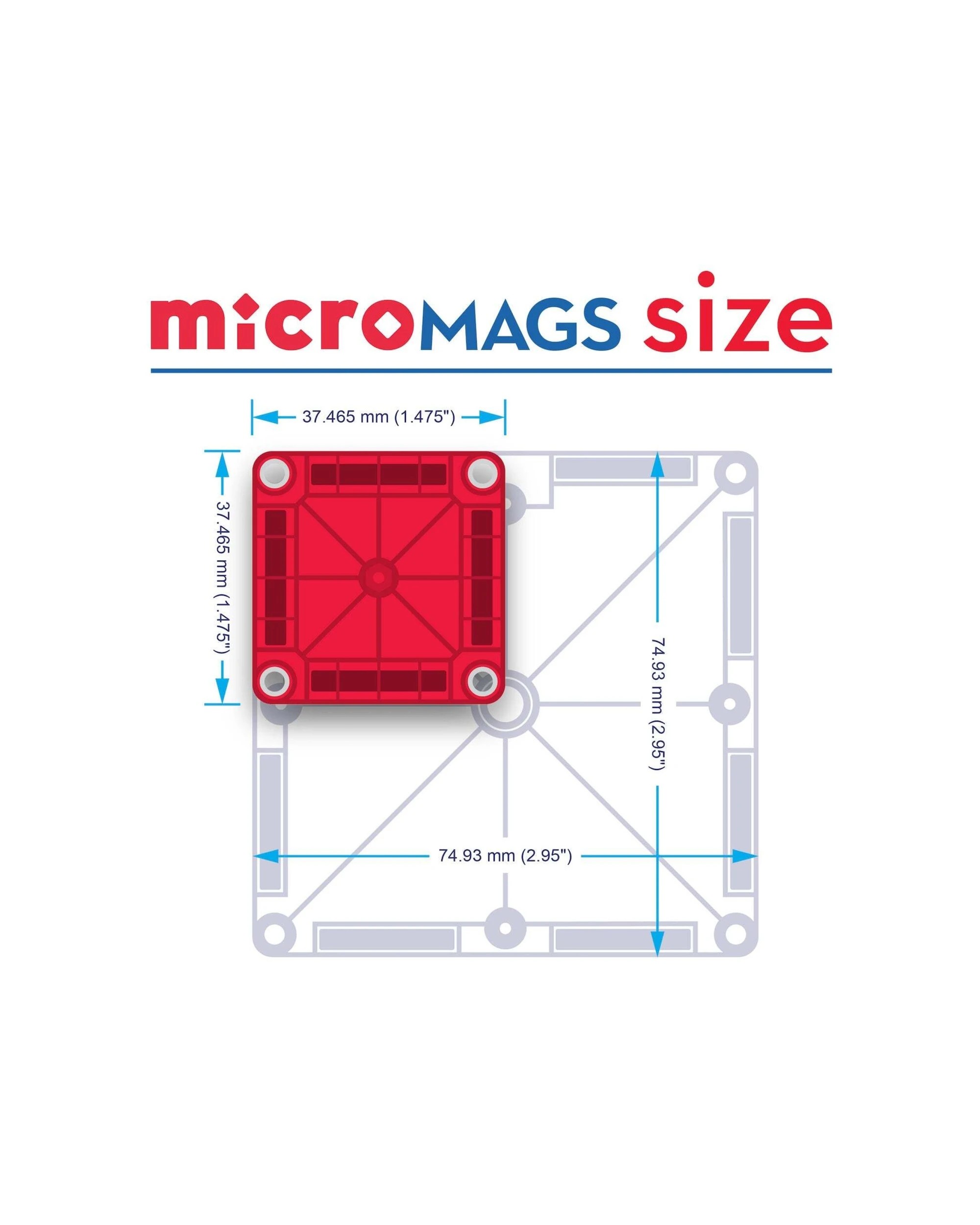 3 Magna-tiles 26pc Micromags Travel Set Kids Magnetic Tiles Building Toy 3 Years Plus - Multi, 3 of 3