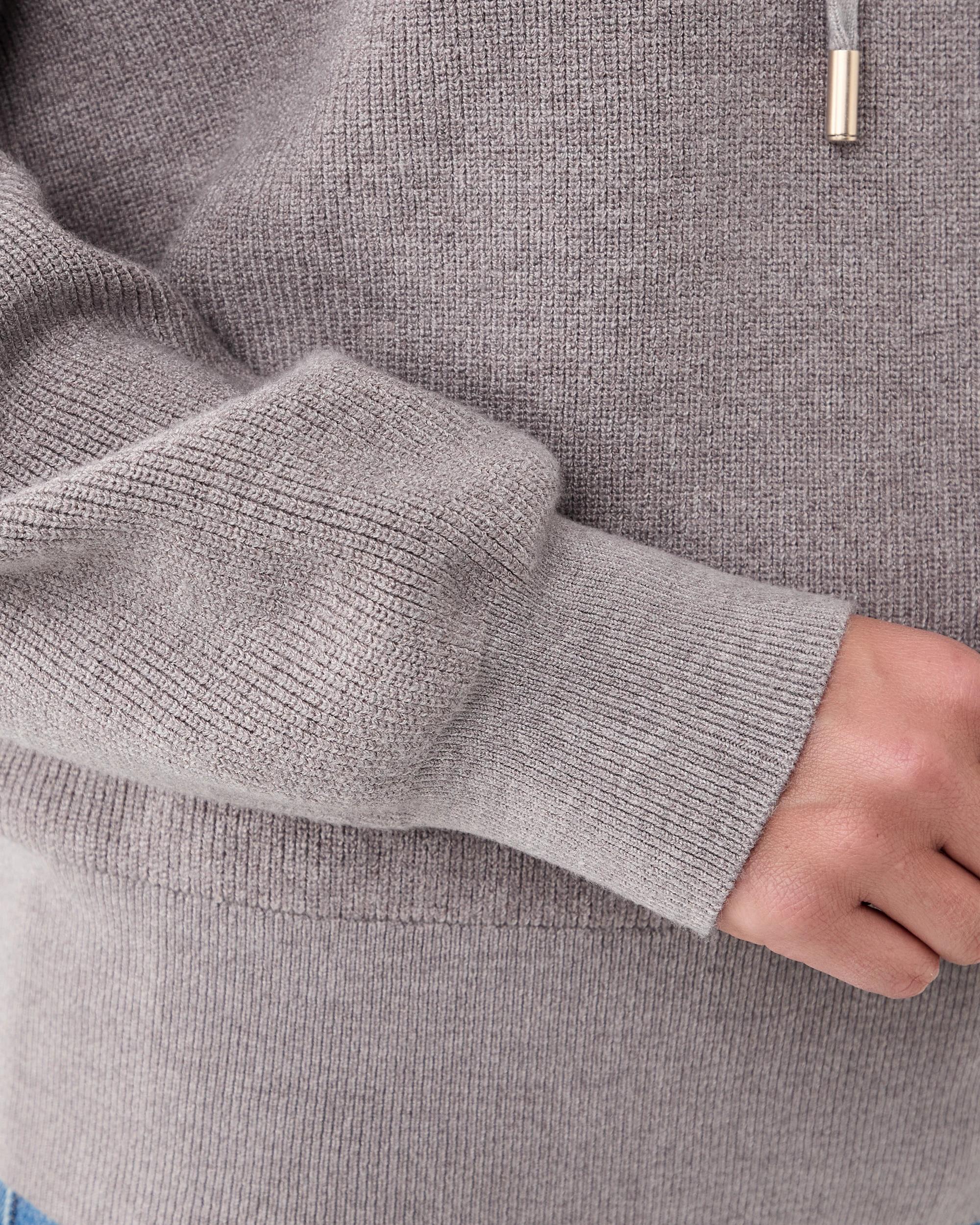 6 Lace Up Rib Jumper Grey Taupe, 6 of 6